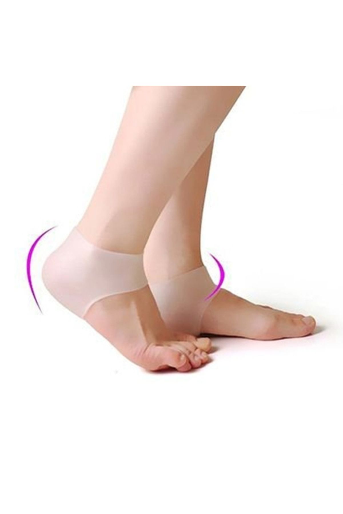 mikudesign Silikon Topuk Çorabı Beyaz Renk
