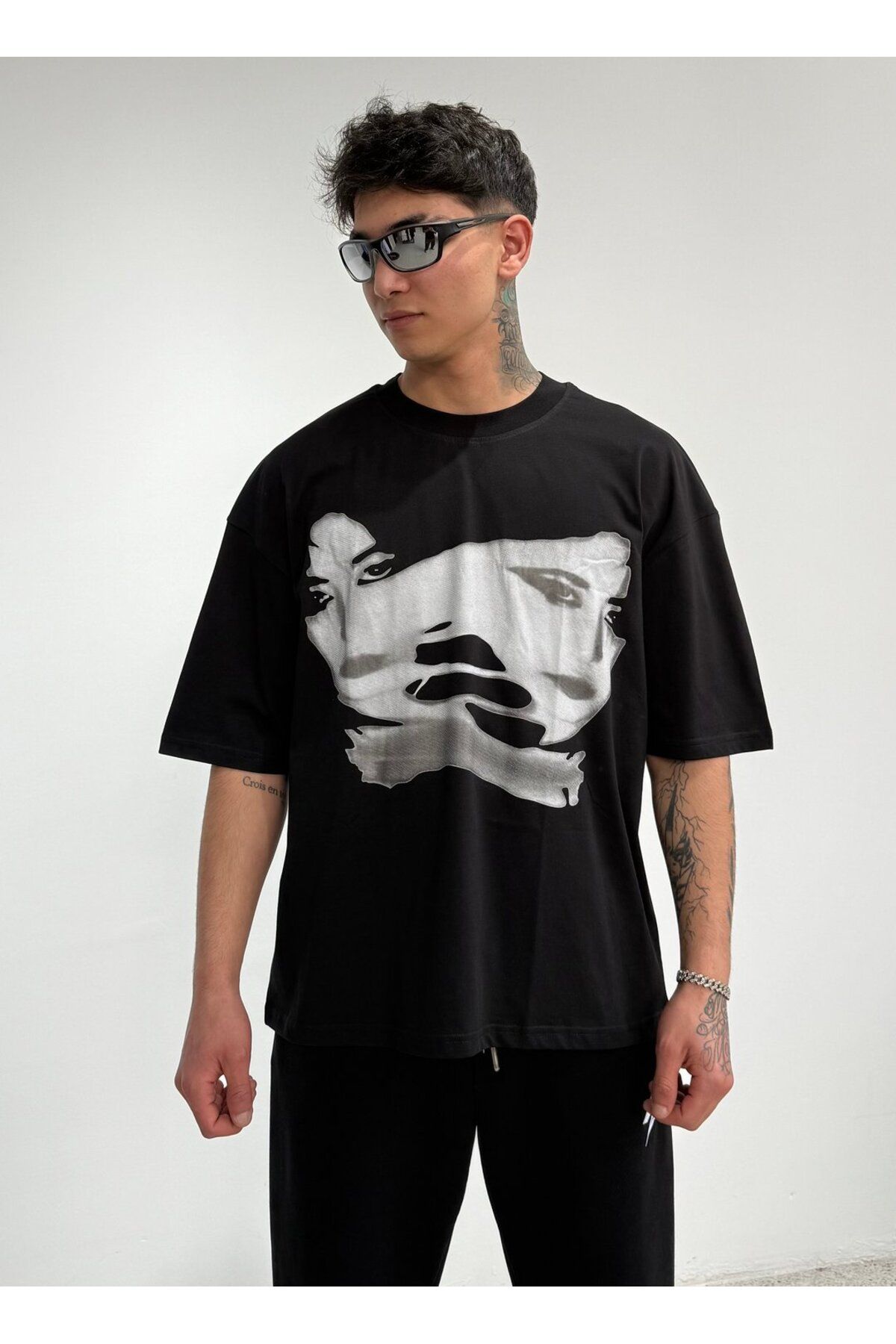 zaee Face Baskılı Oversize Tişört