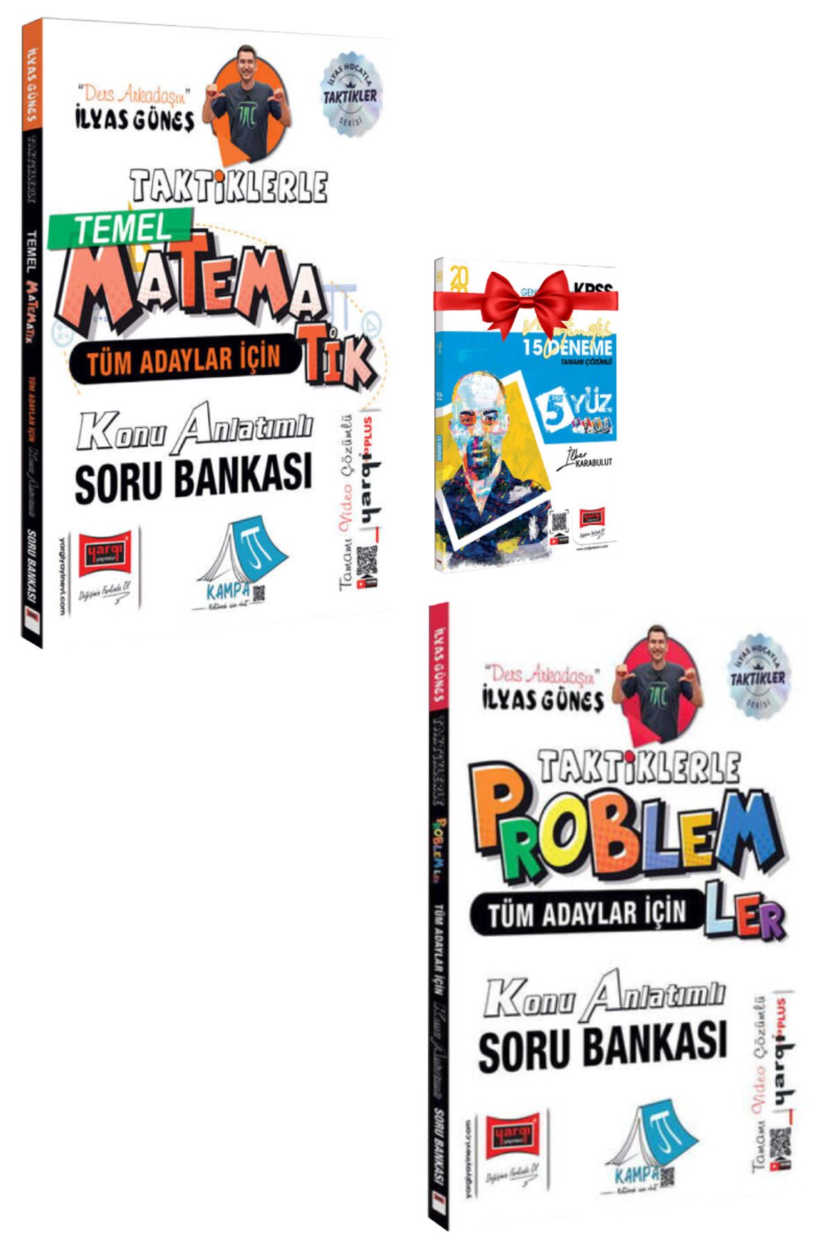 Yargı Yayınları İlyas Güneş |Tüm Adaylar İçin Taktiklerle Temel Matematik+Problemler Konu Anlatımlı Soru Bankası