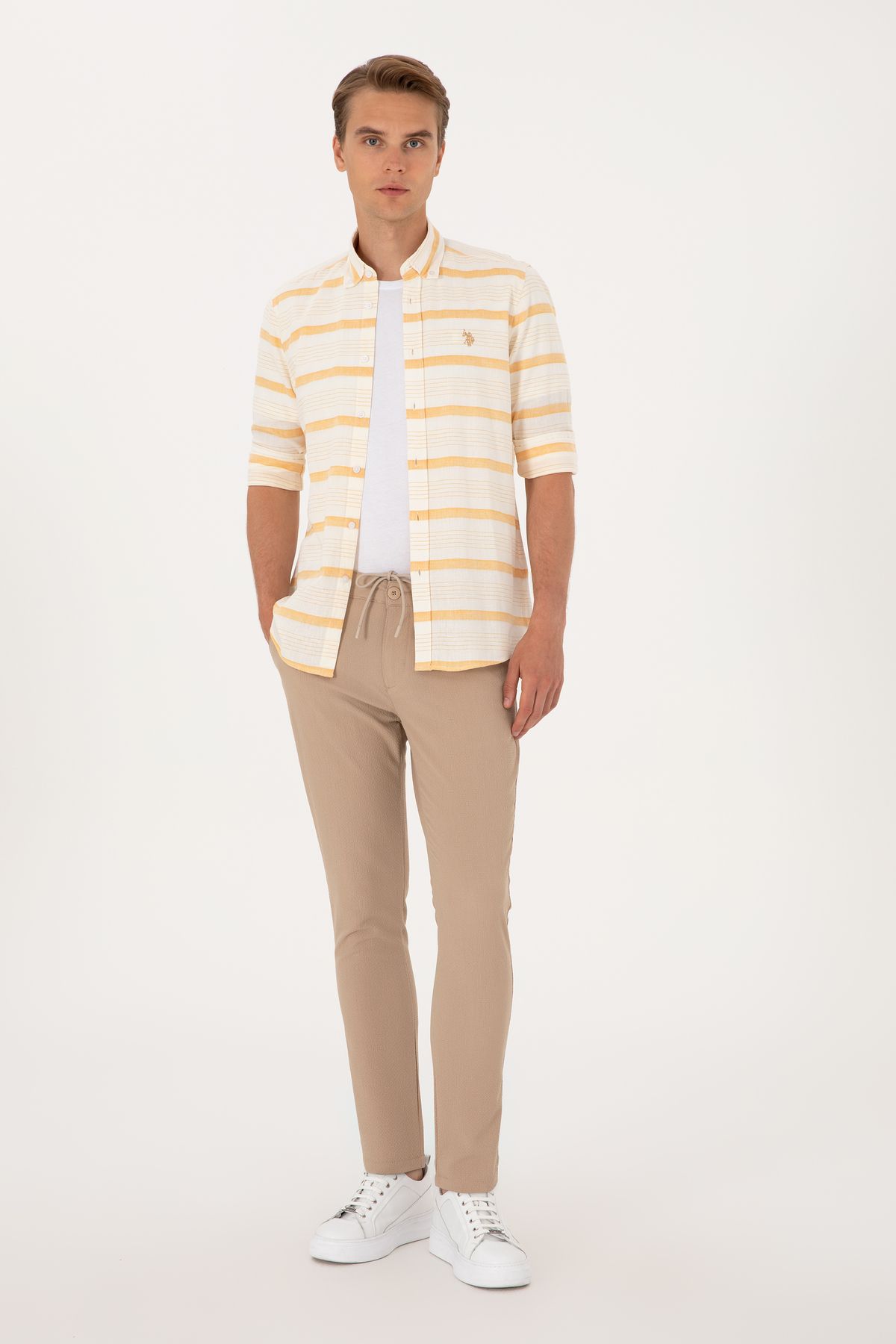 U.S. Polo Assn. Erkek Bej Kanvas Pantolon 50300436-VR011