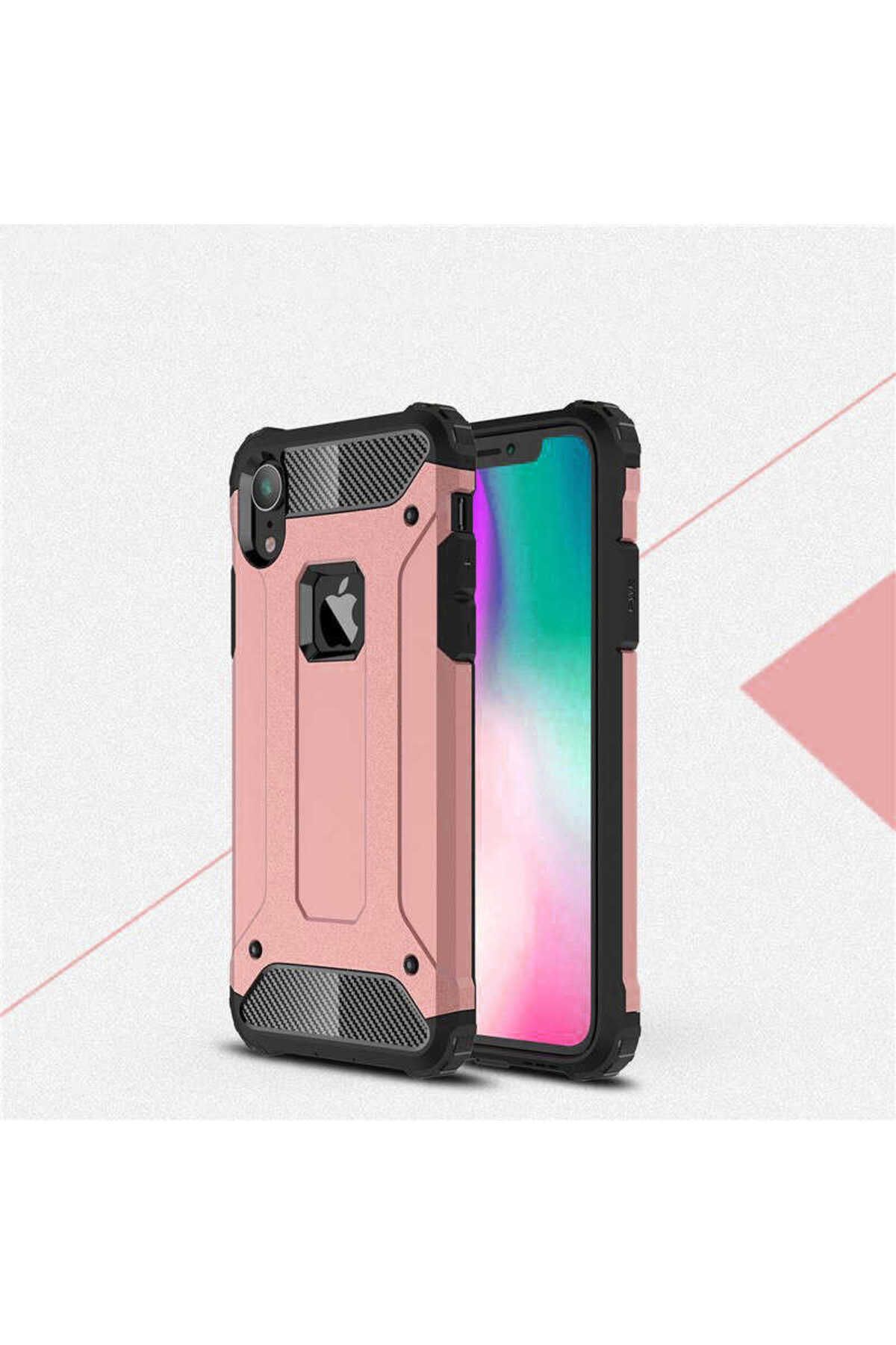 halkhouse Apple iPhone XR 6.1 Kılıf Zırh Tank Sert Korumalı Silikon Crash Silikon Kapak