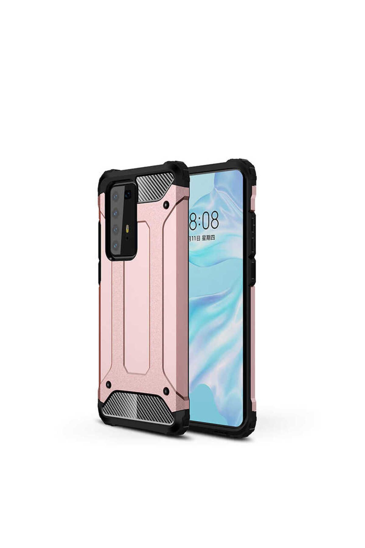 halkhouse Huawei P40 Pro Kılıf Zırh Tank Sert Korumalı Silikon Crash Silikon Kapak