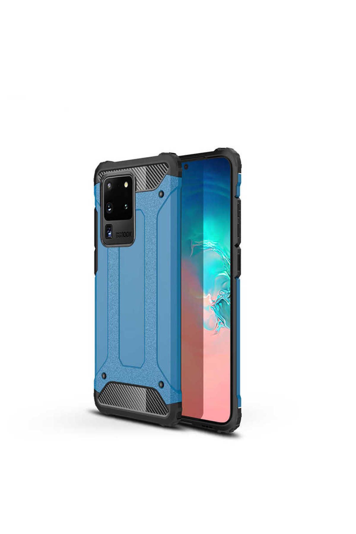 halkhouse Galaxy S20 Ultra Kılıf Zırh Tank Sert Korumalı Silikon Crash Silikon Kapak