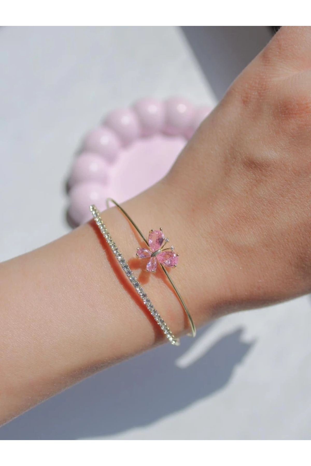 Reorah Collection Pink Butterfly Bileklik