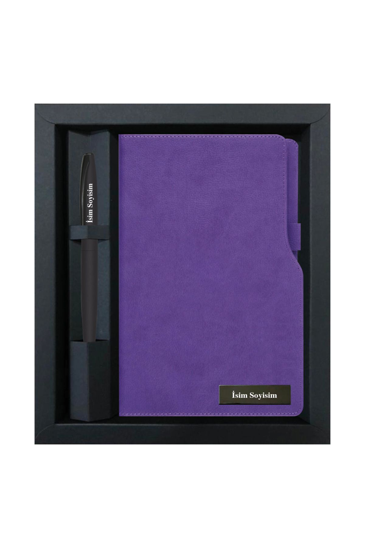 Sana Özgü Kişiye Özel İsim Baskılı Kutulu Defter ve Kalem