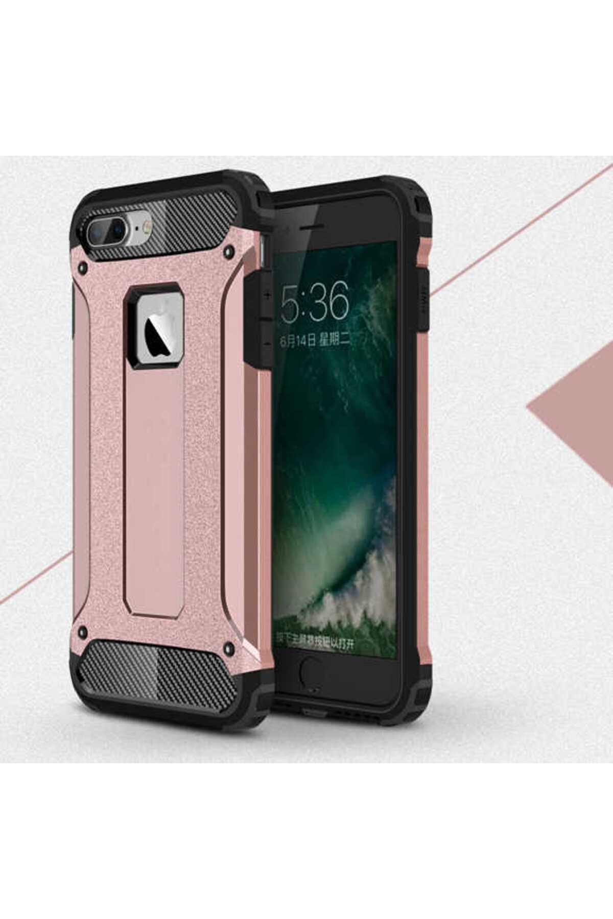 halkhouse Apple iPhone 8 Plus Kılıf Zırh Tank Sert Korumalı Silikon Crash Silikon Kapak