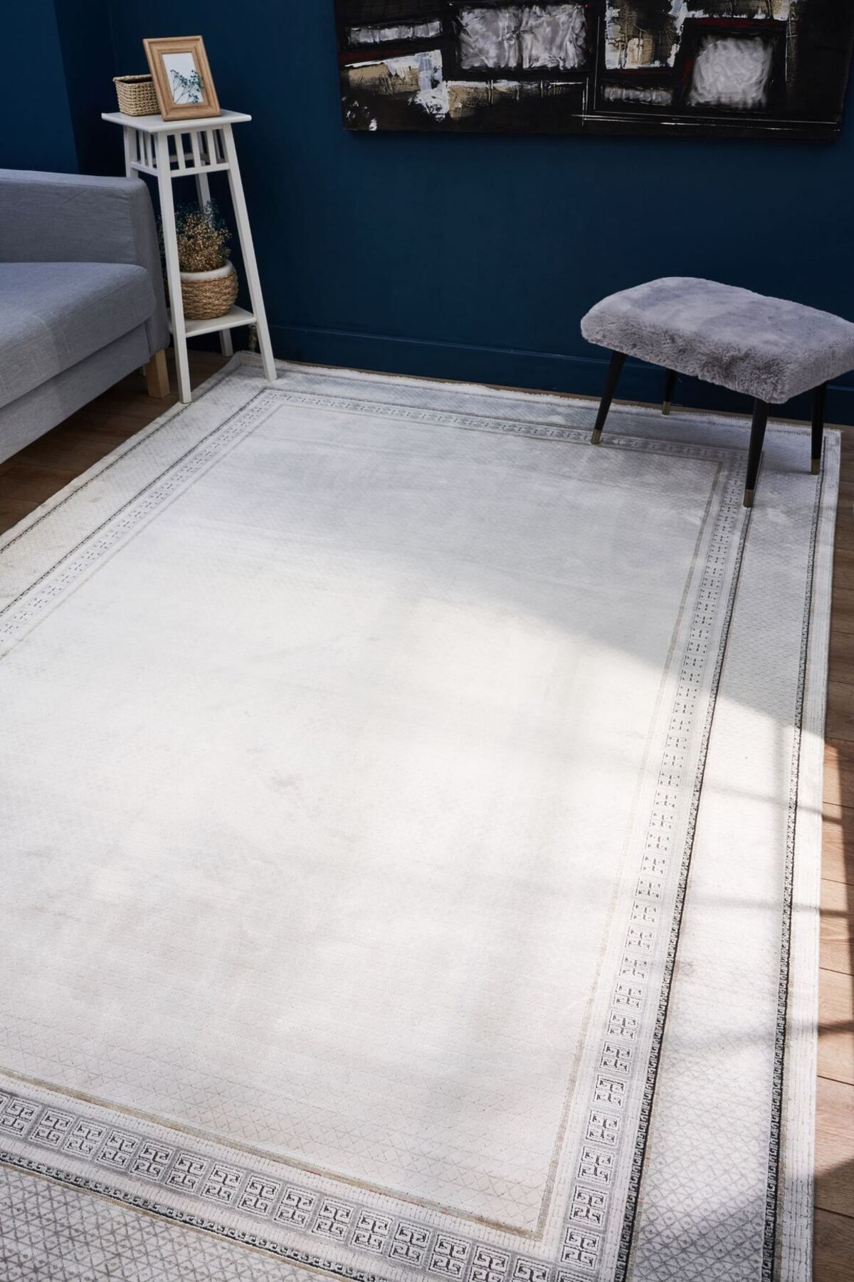 akbel halı & yatak exclusive home design Queen 8105 Krem - Viskon Bambu Halı | Dokuma Salon Halısı