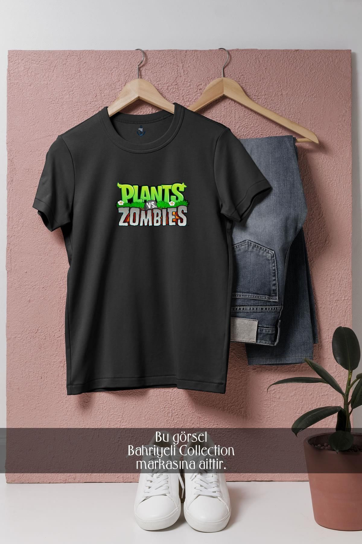 bahriyeli.jpeg Oversize Plants Vs Zombies Logo Tasarımlı Unisex T-Shirt