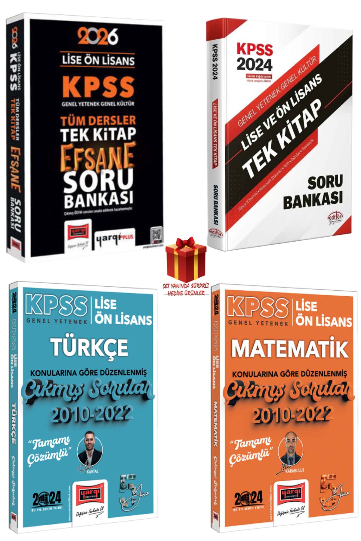 Yargı Yayınları 2026 KPSS Lise-Ön Lisans Tek Kitap Soru Bankası Seti+Türkçe-Matematik Çıkmış Sorular 2010-2022