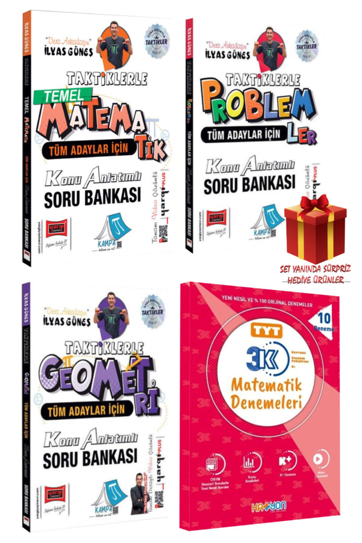 Yargı Yayınları İlyas Güneş Taktiklerle Matematik+ Geometri+ Problemler Konu Anlatımlı Soru Bankası+ TYT Mat Deneme