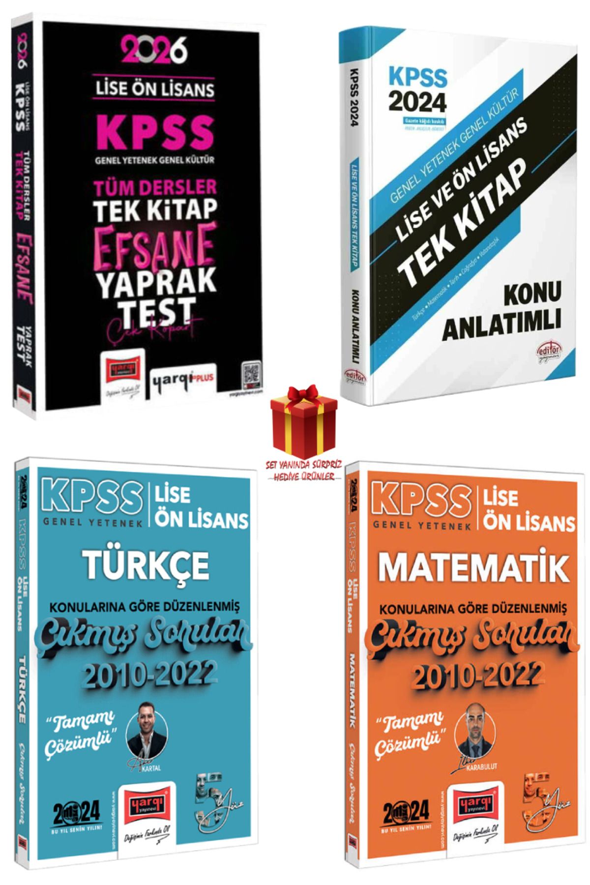 Yargı Yayınları 2026KPSS Lise-Ön Lisans Tek Kitap Yaprak Test+Konu Anlatım+Türkçe-Matematik Çıkmış Sorular 2010-2022