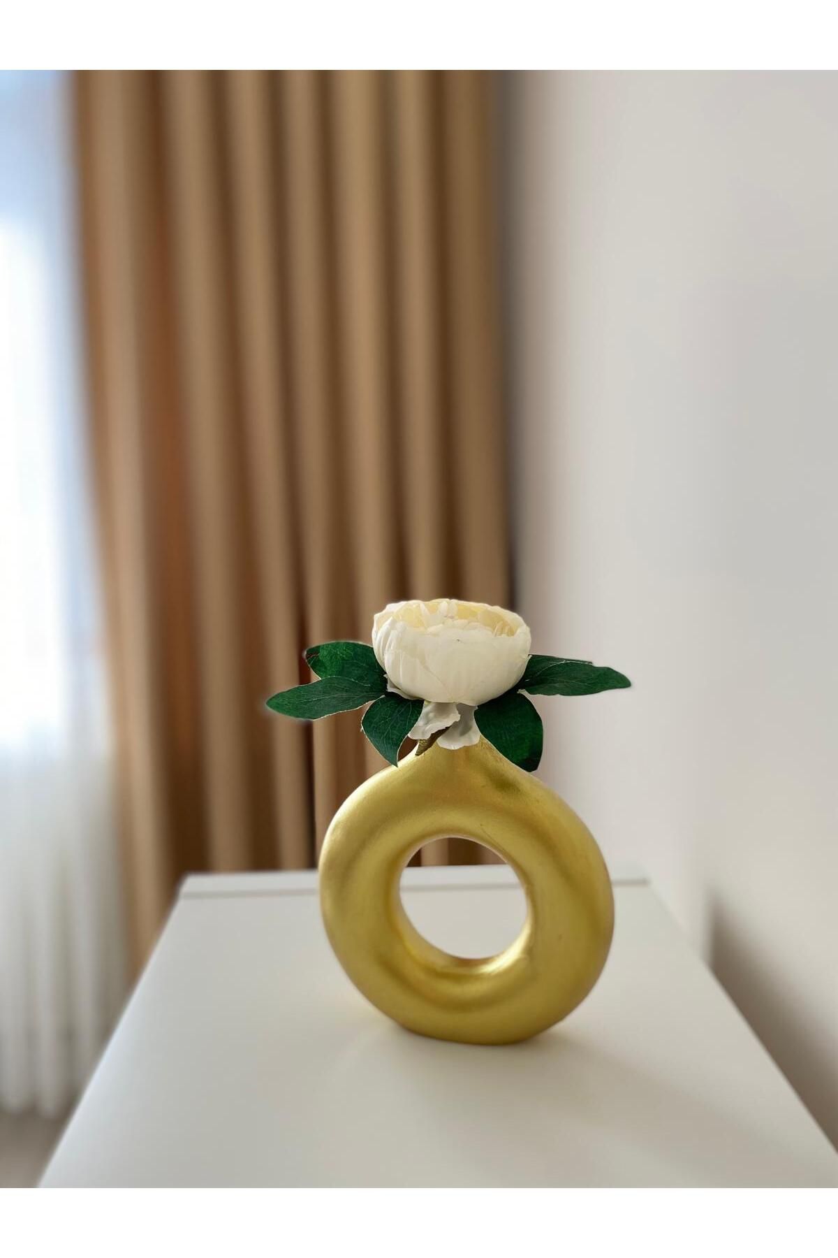 SGT HOME BOHEM TARZI YUVARLAK GOLD VAZO