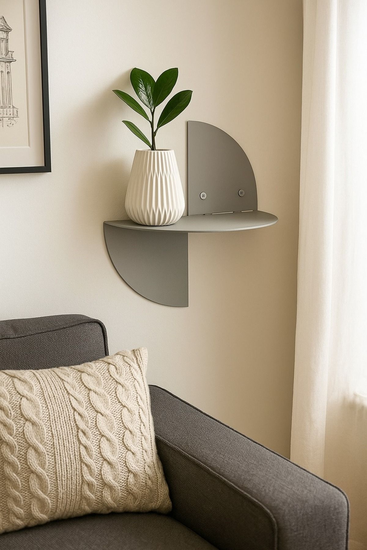 VoomeDesign Duvara Monte Dekoratif Metal Duvar Rafı