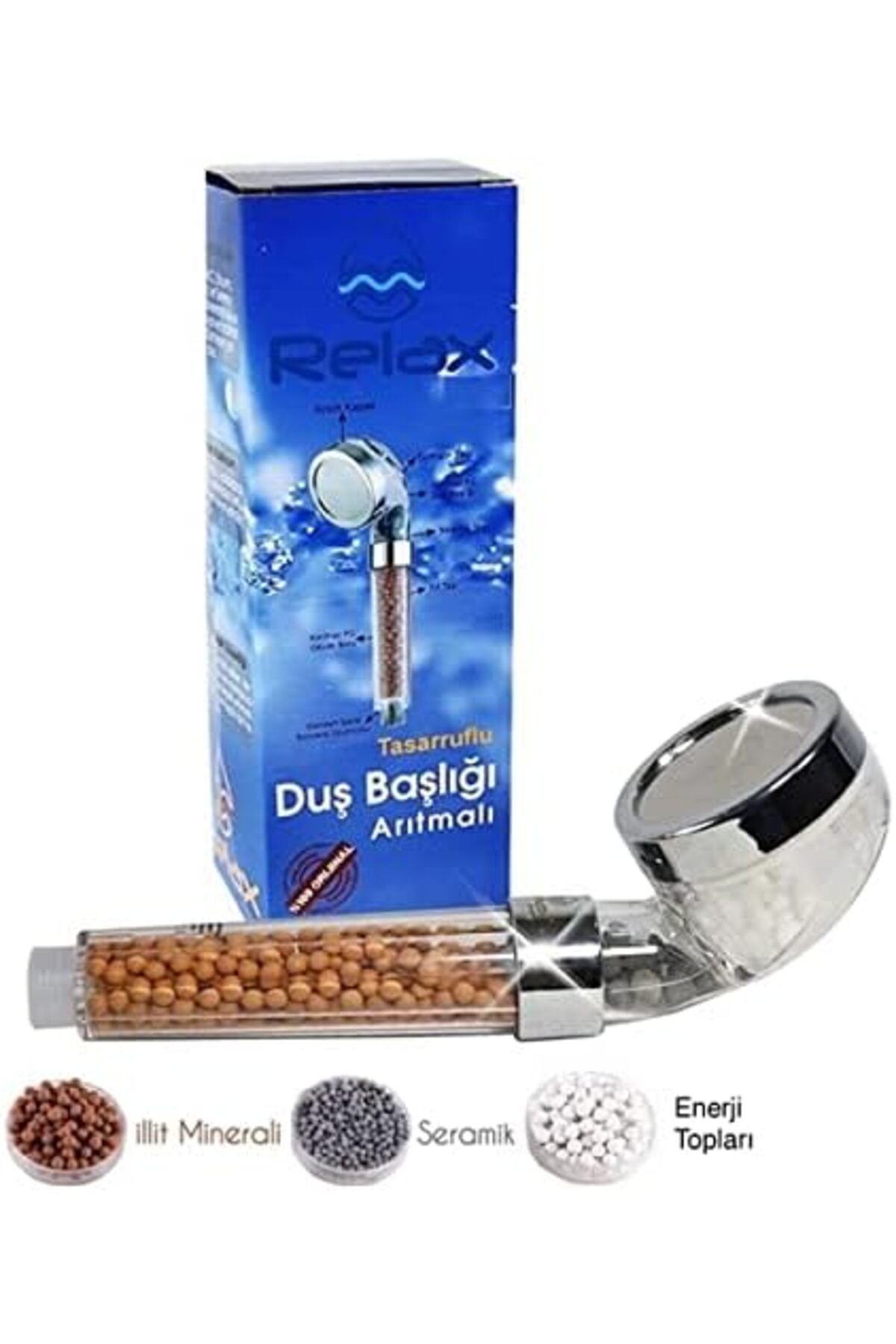 mazıdağı mazzıdağ Stream %50 Su Tasarruflu Duş Başlığı - Kokulu ve Arıtmalı Banyo Duş Başlığı n