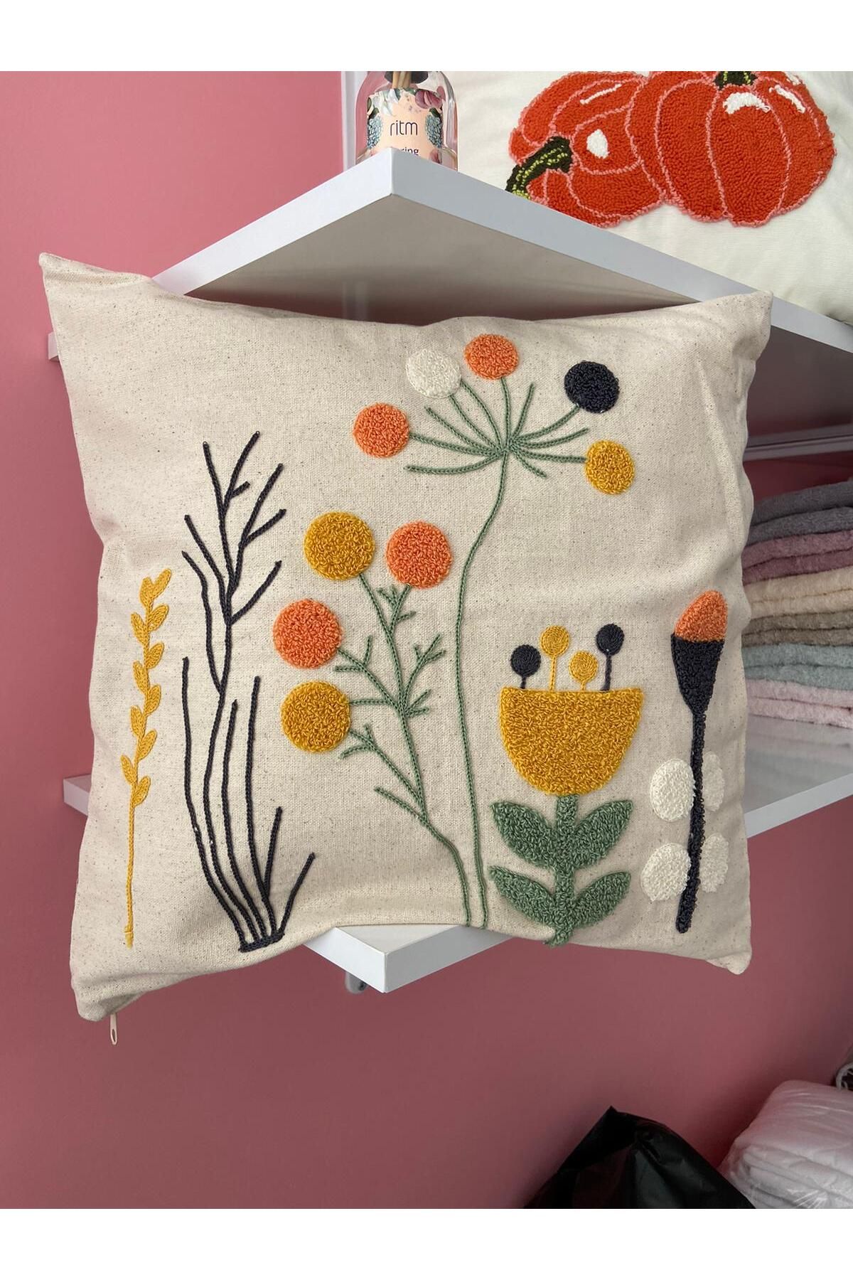 TUNCERSHOME Keten Kumaş Kırlent Kılıfı 2'li
