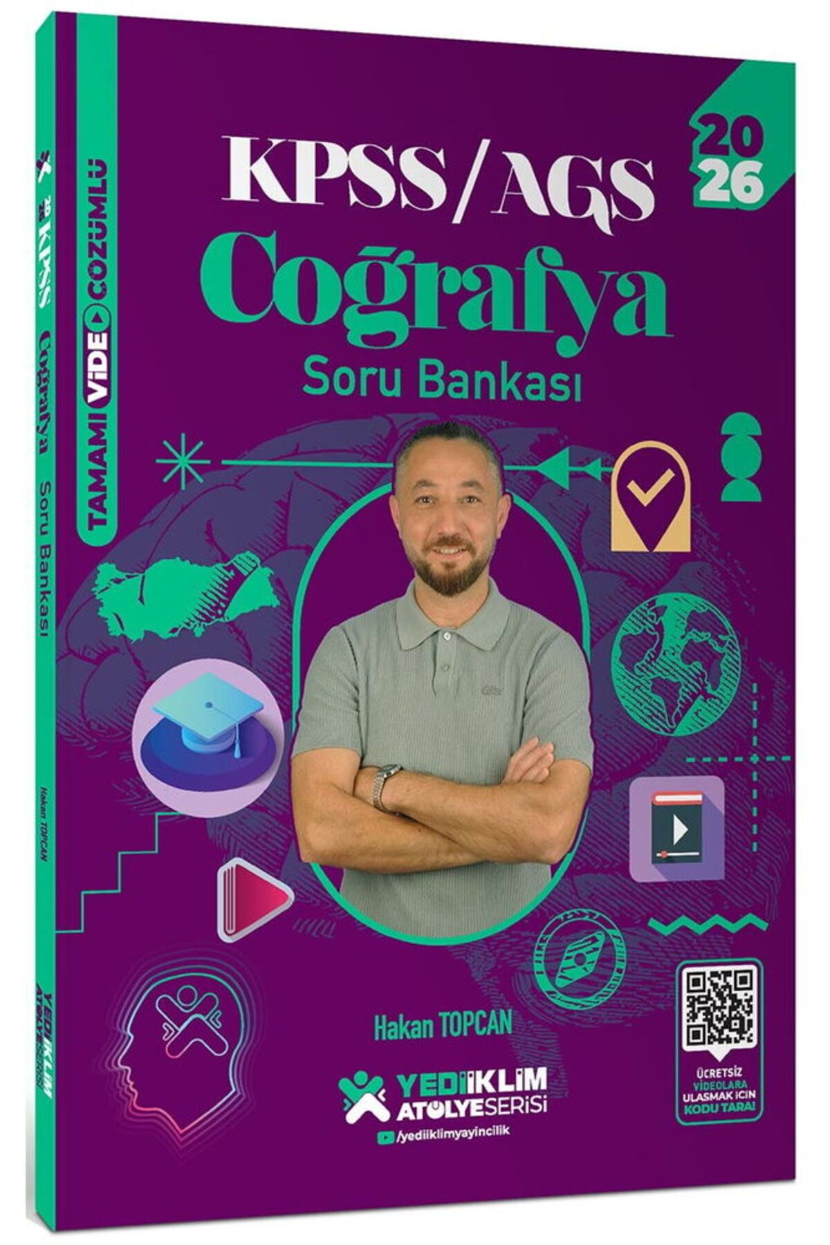Yediiklim Yayınları 2026 KPSS AGS Atölye Serisi Genel Kültür Coğrafya Tamamı Video Çözümlü Soru Bankası