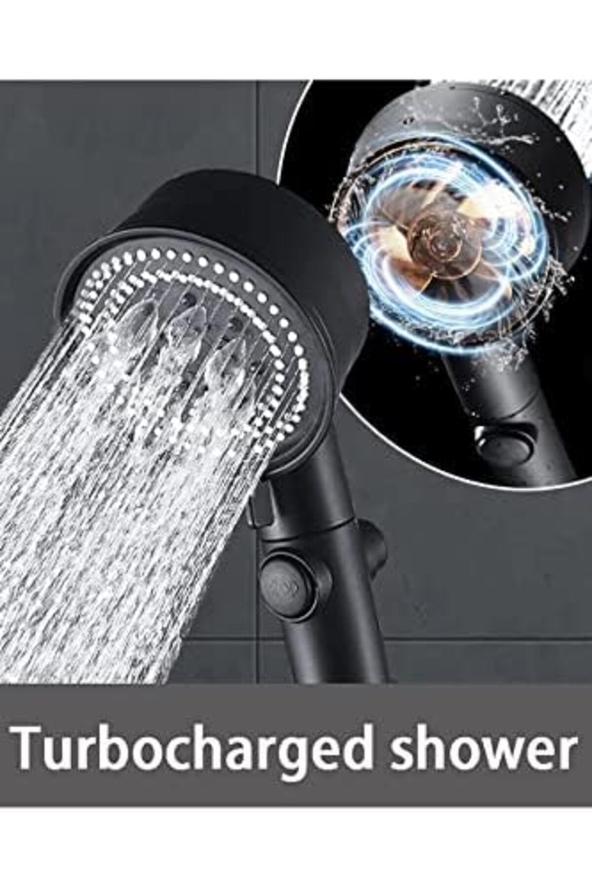 KDROĞLU plamystical Siyah Turbo Fan Su Tasarruflu Yüksek Basınçlı Duş Başlığı newing 1139529