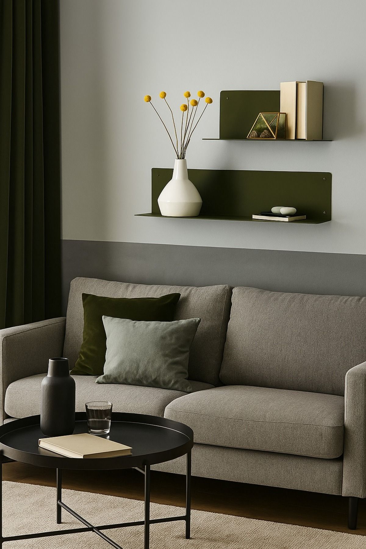 VoomeDesign Duvara Monte Dekoratif Metal 2li Duvar Rafı