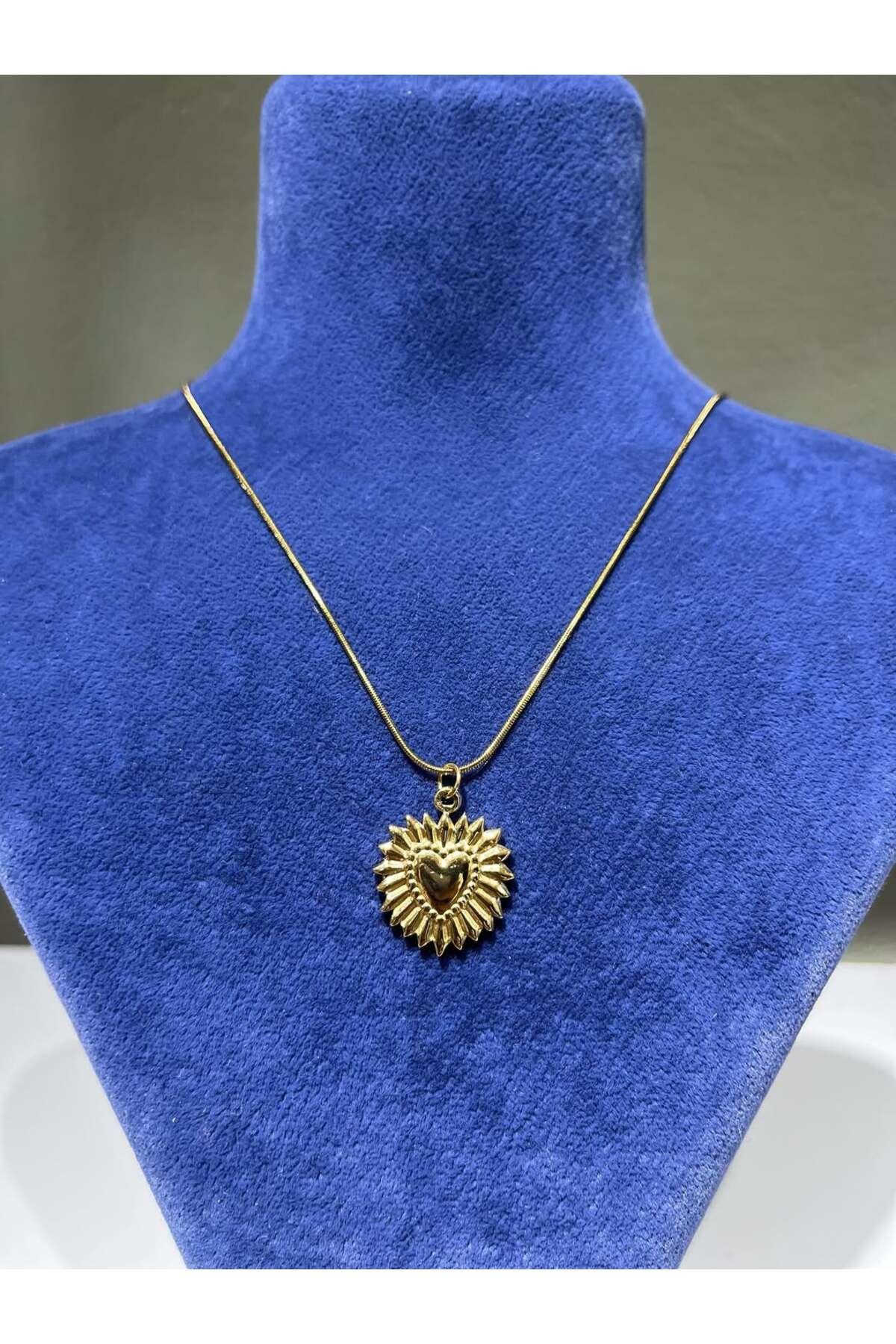 Elvimas Bijuteri Elvimas Paslanmaz Çelik Güneş Gold Kolye