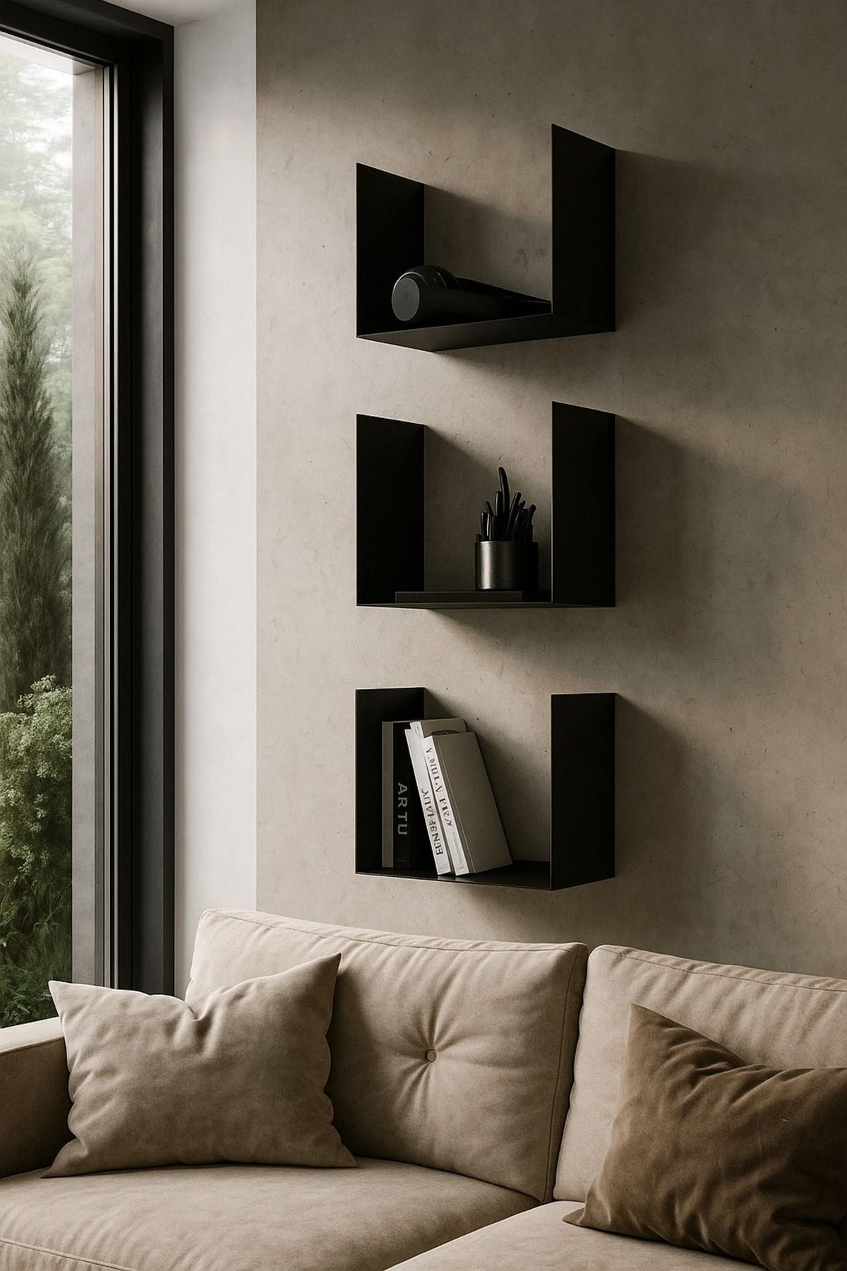 VoomeDesign Duvara Monte Dekoratif Metal Duvar Rafı