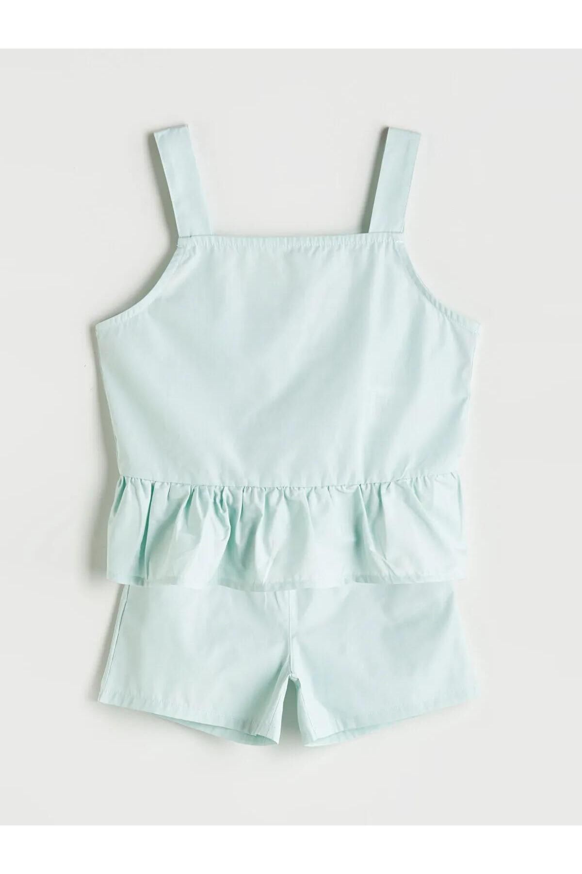 LC Waikiki LCW Kids Kare Yaka Kız Çocuk Bluz ve Şort (S5)