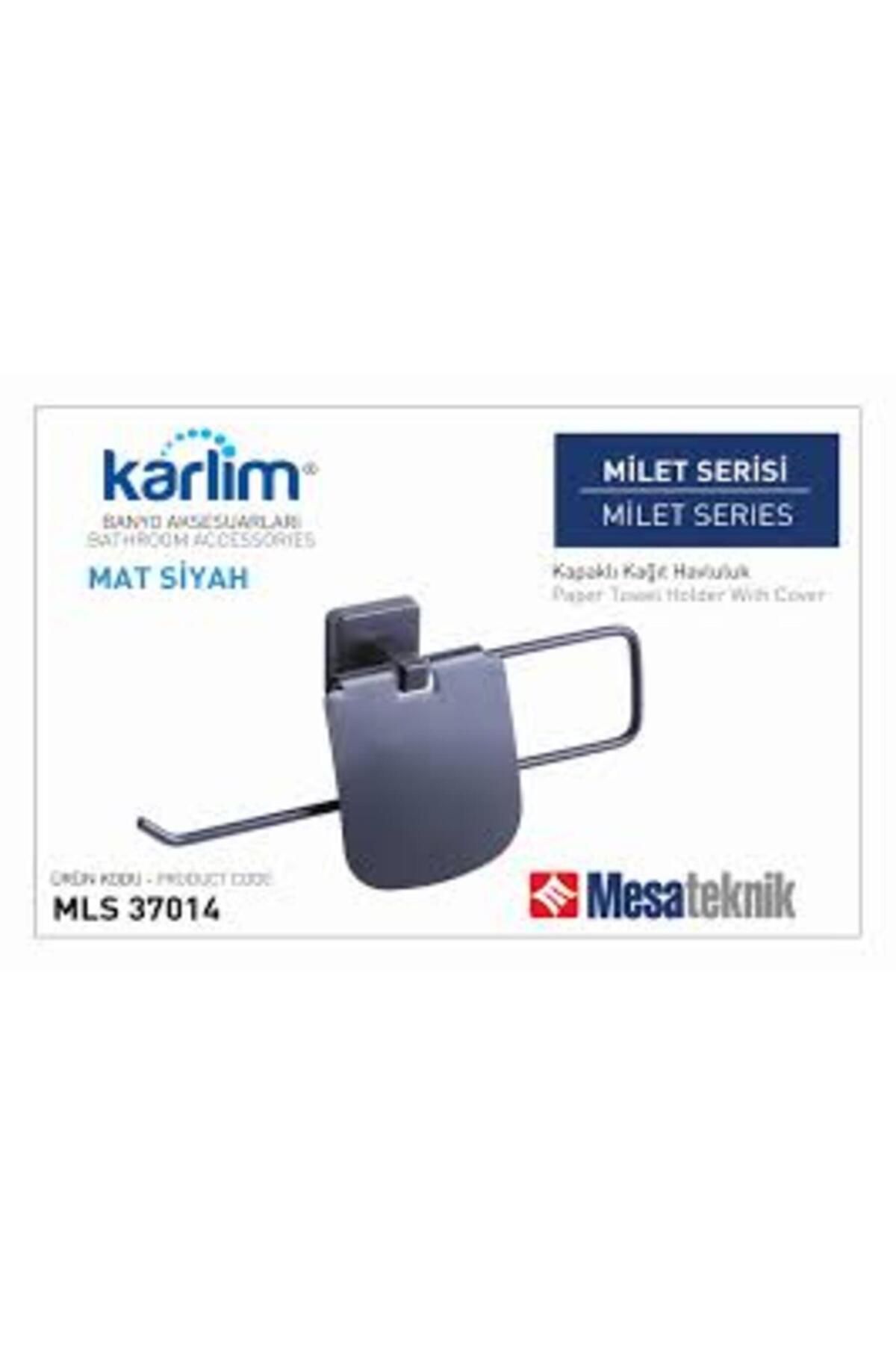 Mesateknik MİLET MAT SİYAH KAPAKLI KAĞIT HAVLULUK