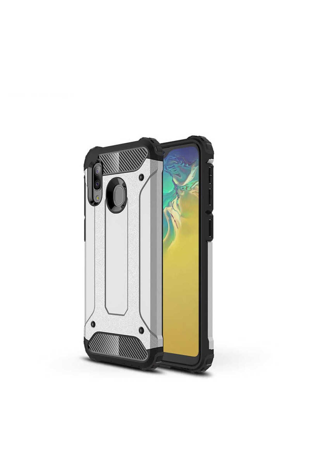 halkhouse Galaxy A20E Kılıf Zırh Tank Sert Korumalı Silikon Crash Silikon Kapak