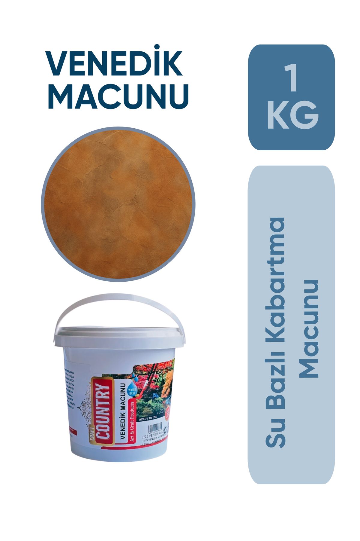 Craft Country Venedik Su Bazlı Kabartma Macunu 1KG