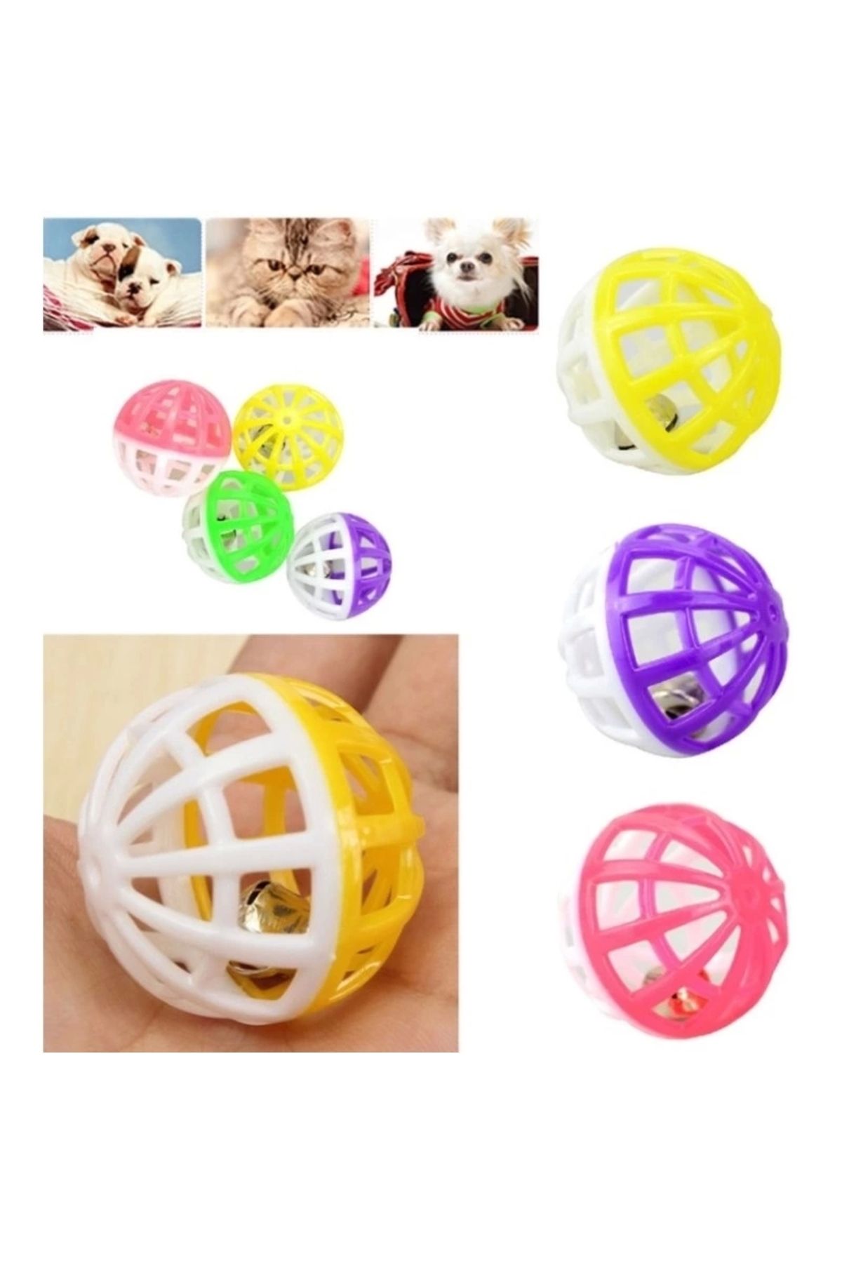 shop 10 Adet Çıngıraklı Evcil Hayvan Oyun Topu