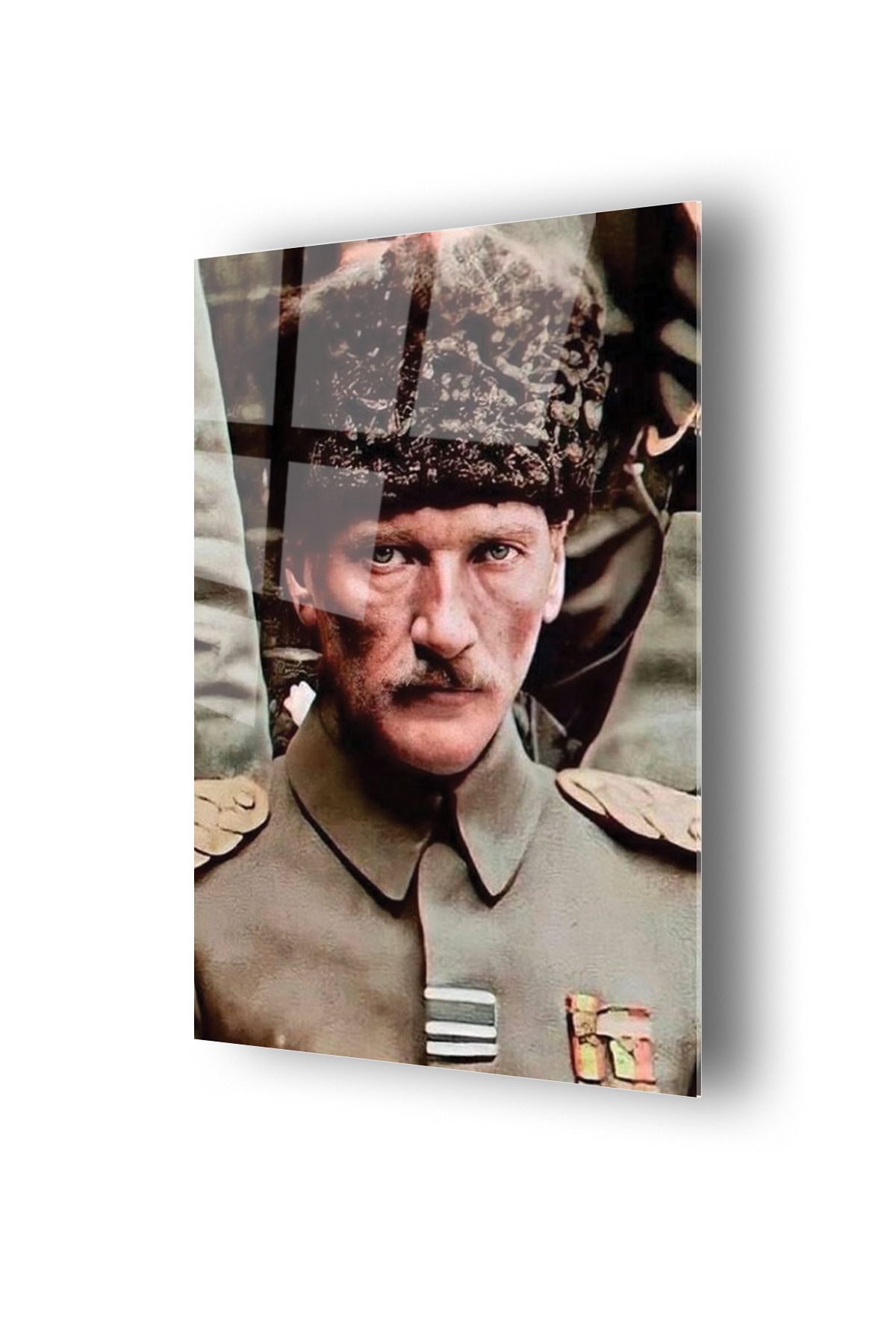 no77decor Atatürk Komutan Temalı Dayanıklı Cam Tablo