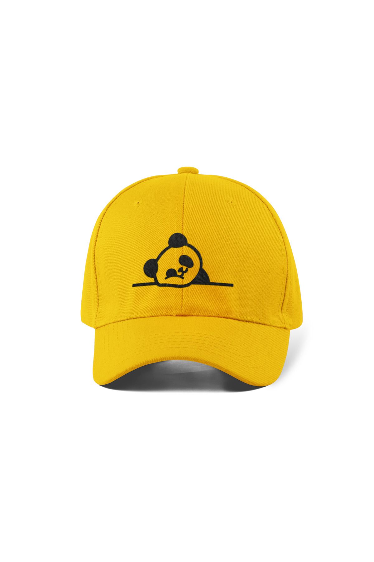 QUATEX Panda Nakışlı Sarı Spor Şapka Unisex Arkası Cırtlı Ayarlanabilir A Kalite Üründür