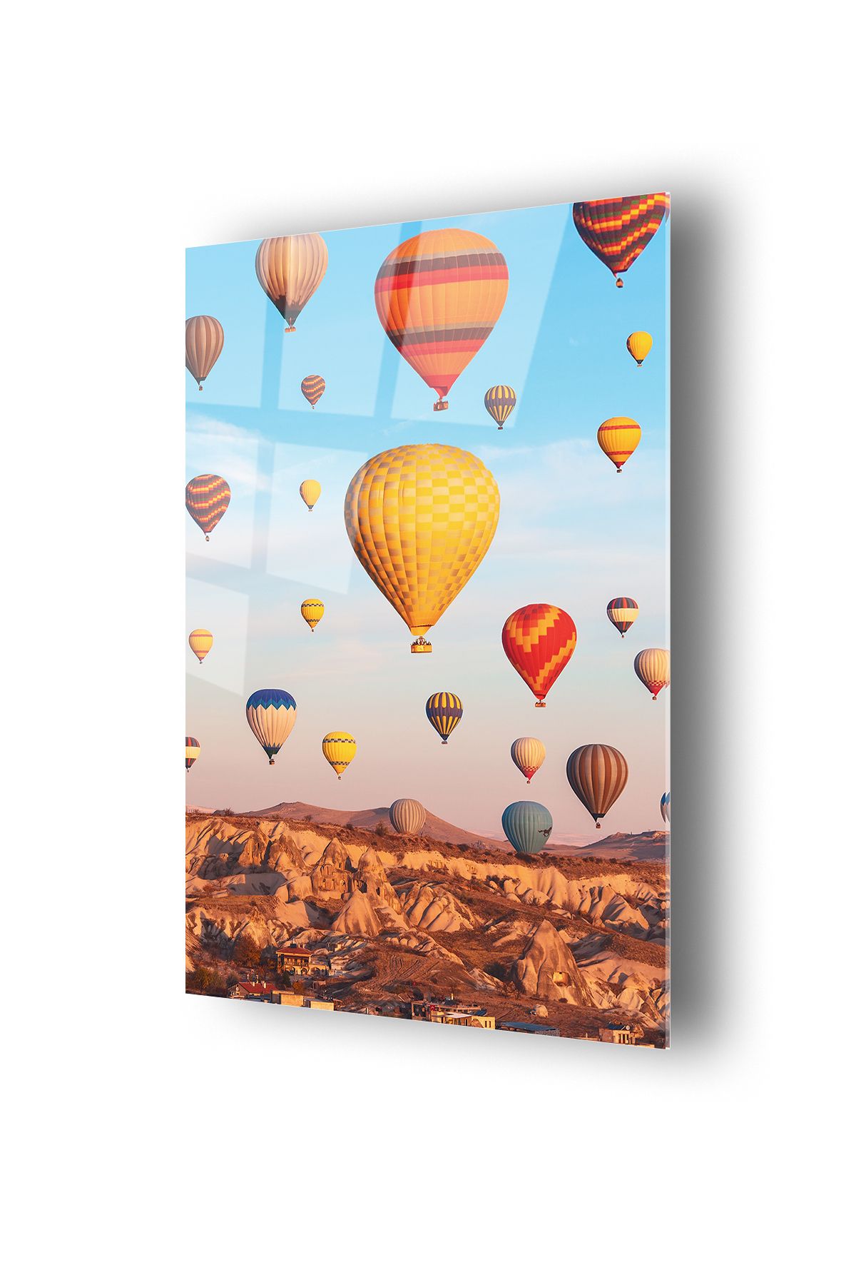 no77decor Renkli Balon Temalı Cam Tablo