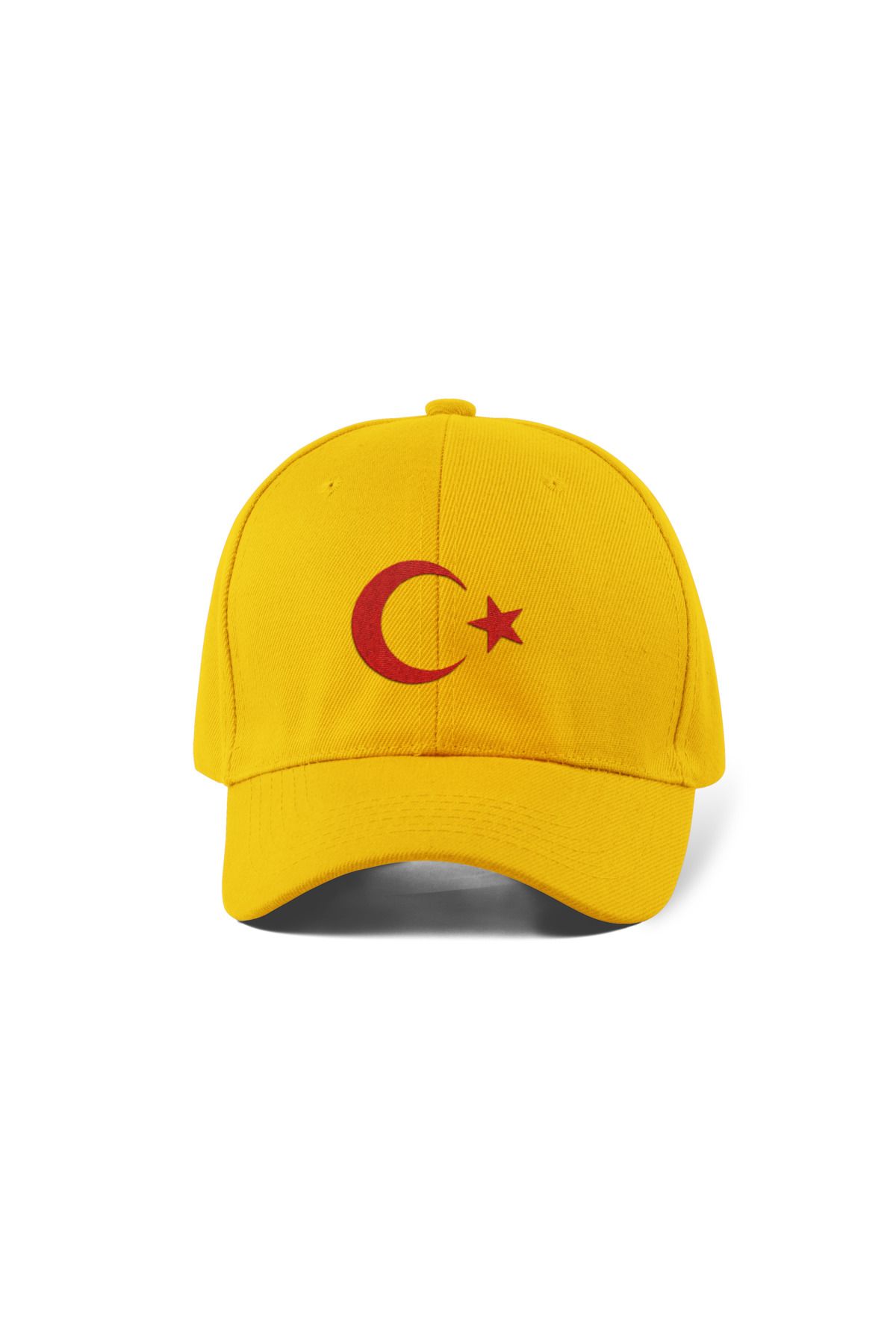 QUATEX Ay Yıldız Nakışlı Sarı Spor Şapka Unisex Arkası Cırtlı Ayarlanabilir A Kalite Üründür