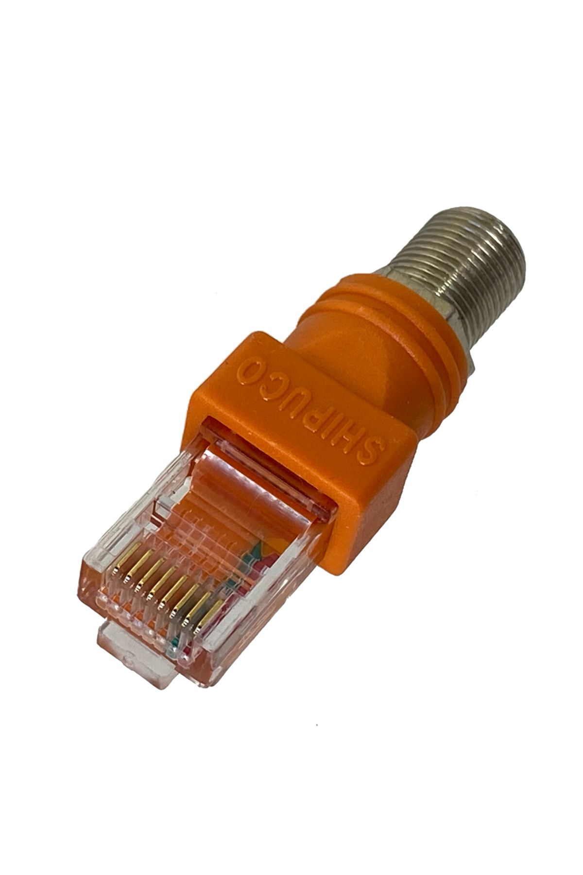 Choice-1pcs F TV Female Jack to RJ45 Male Plug Coaxial Coax Barrel Coupler Adapter RJ45 to RF Connector 3