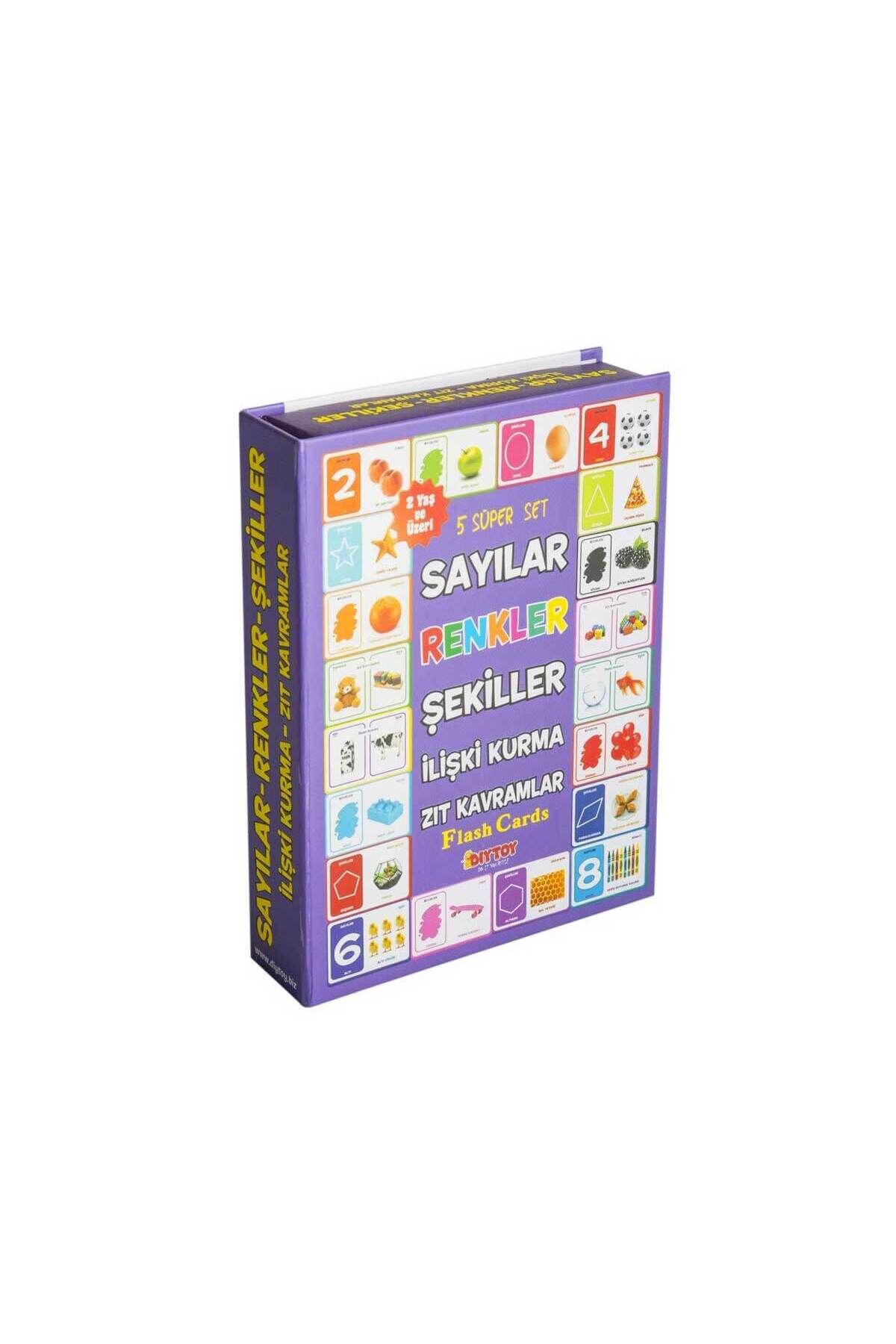 scntoys 5'li Süper Set Sayılar, Renkler, Şekiller, Ilişki Kurma, Zıt Kavramlar Eğitici Oyuncak Kartlar