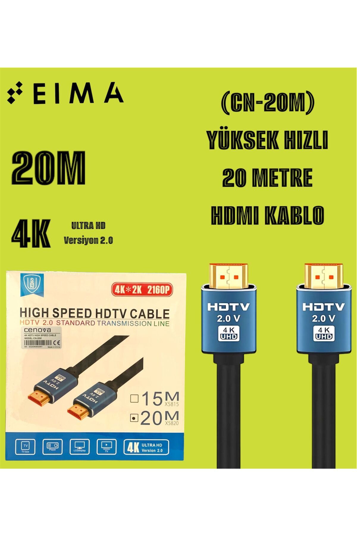 Bestech Yüksek Hızlı HDMI Kablo 20 Metre