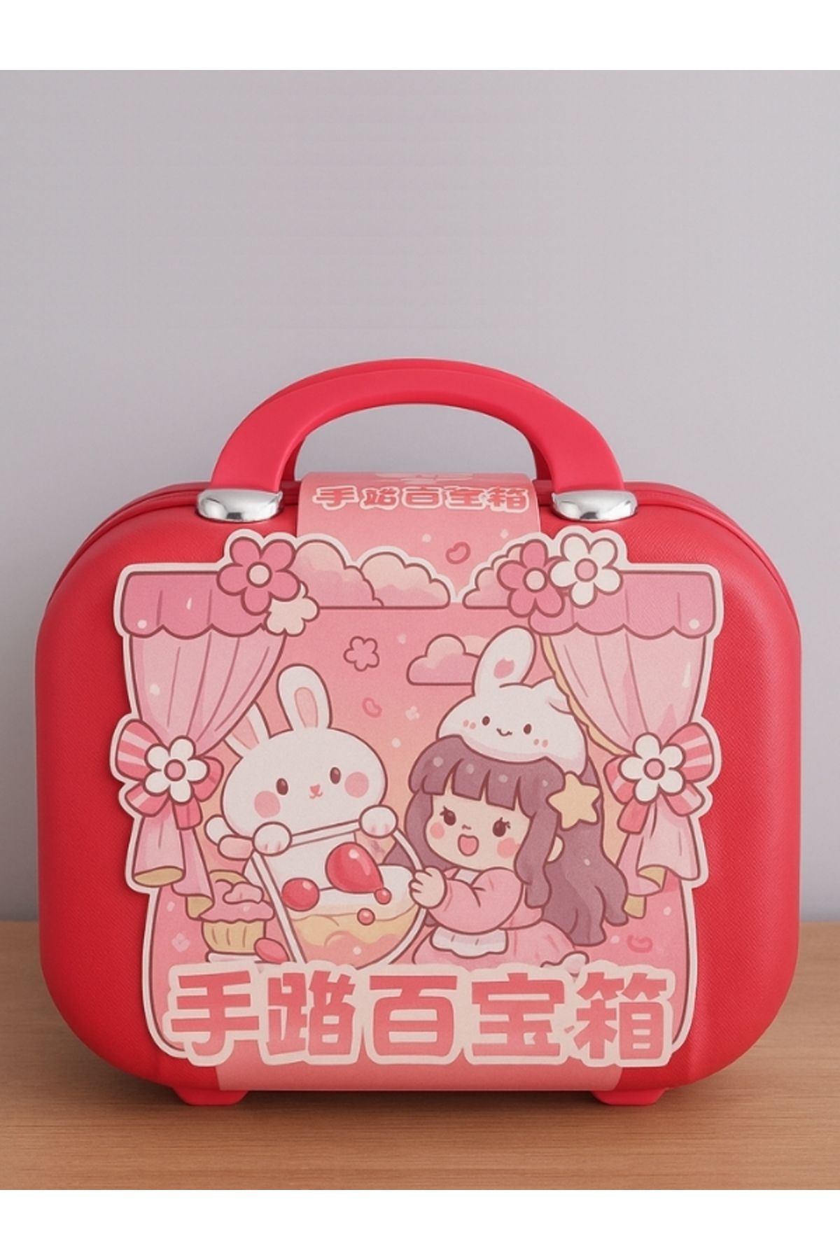 MUNIS Anime Tavşan Tasarımlı Kawaii Sürpriz Hediye Seti ABS Çanta – Sticker, Washi Bant, Kalem Kutulu Set