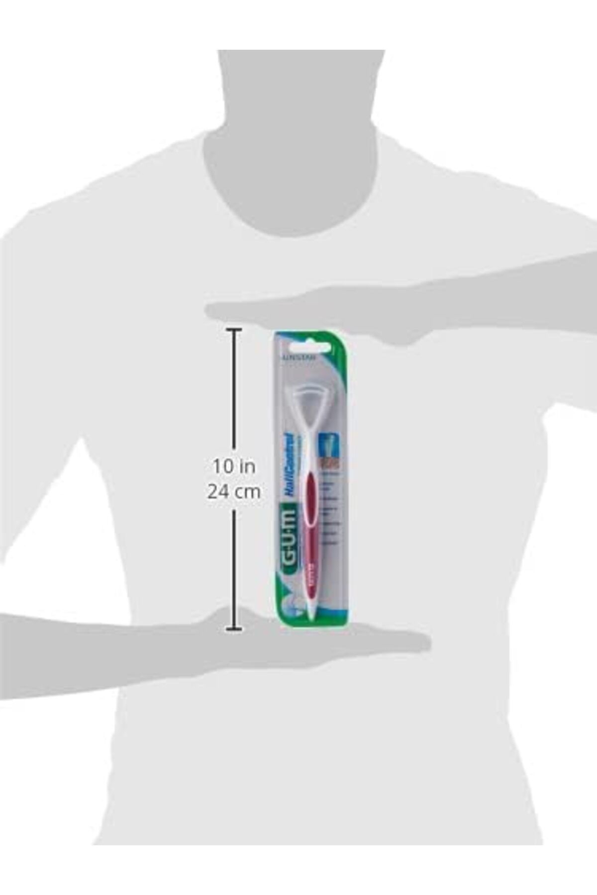 GUM-Hali Control Tounge Cleaner-2-in-1 brush and scraper removes the Surface Bacteria-Assorted Color 5
