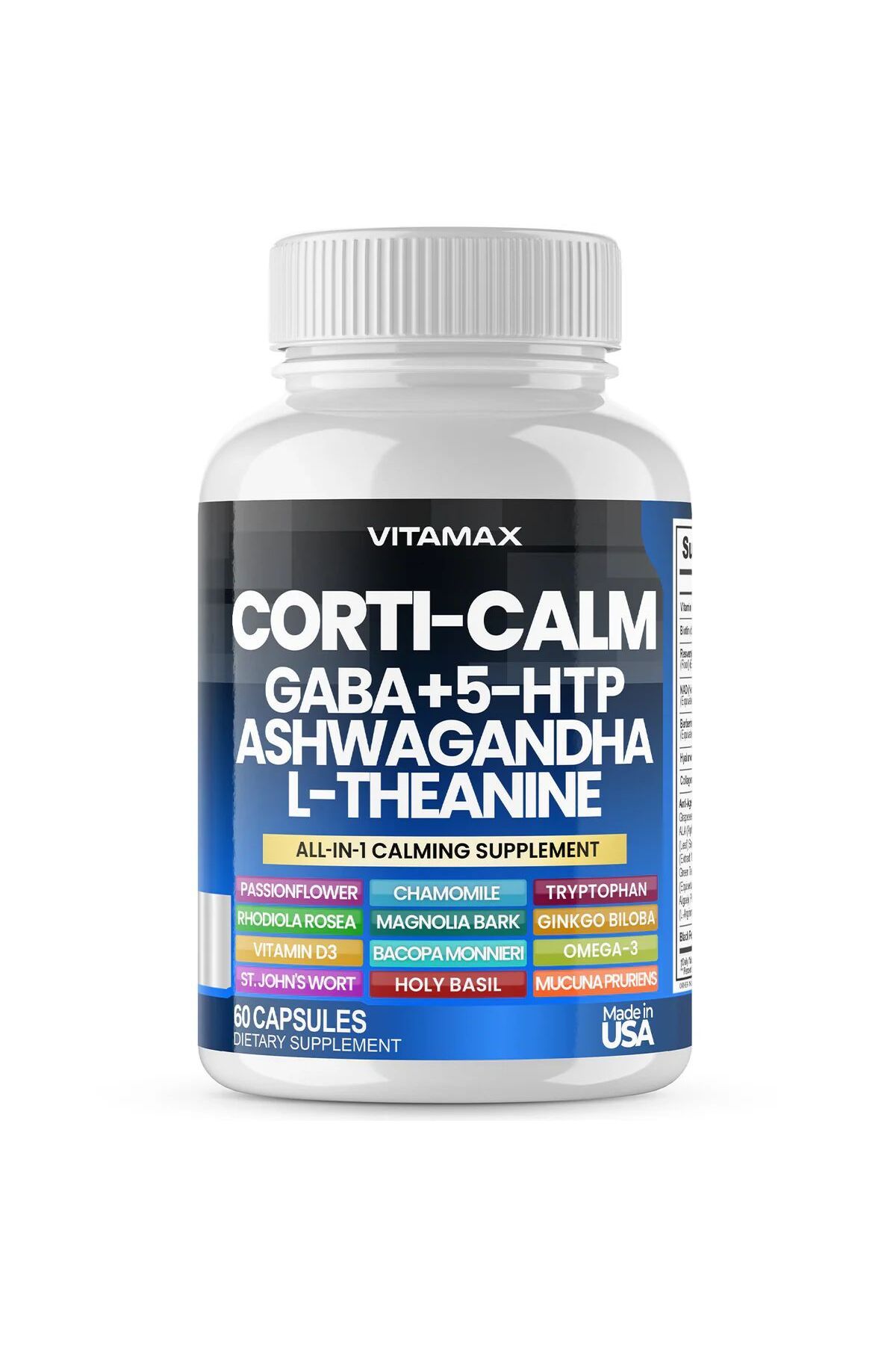 Vitamax Corti Calm Gaba + 5-Htp Ash. L-Theanine 60 Kapsül