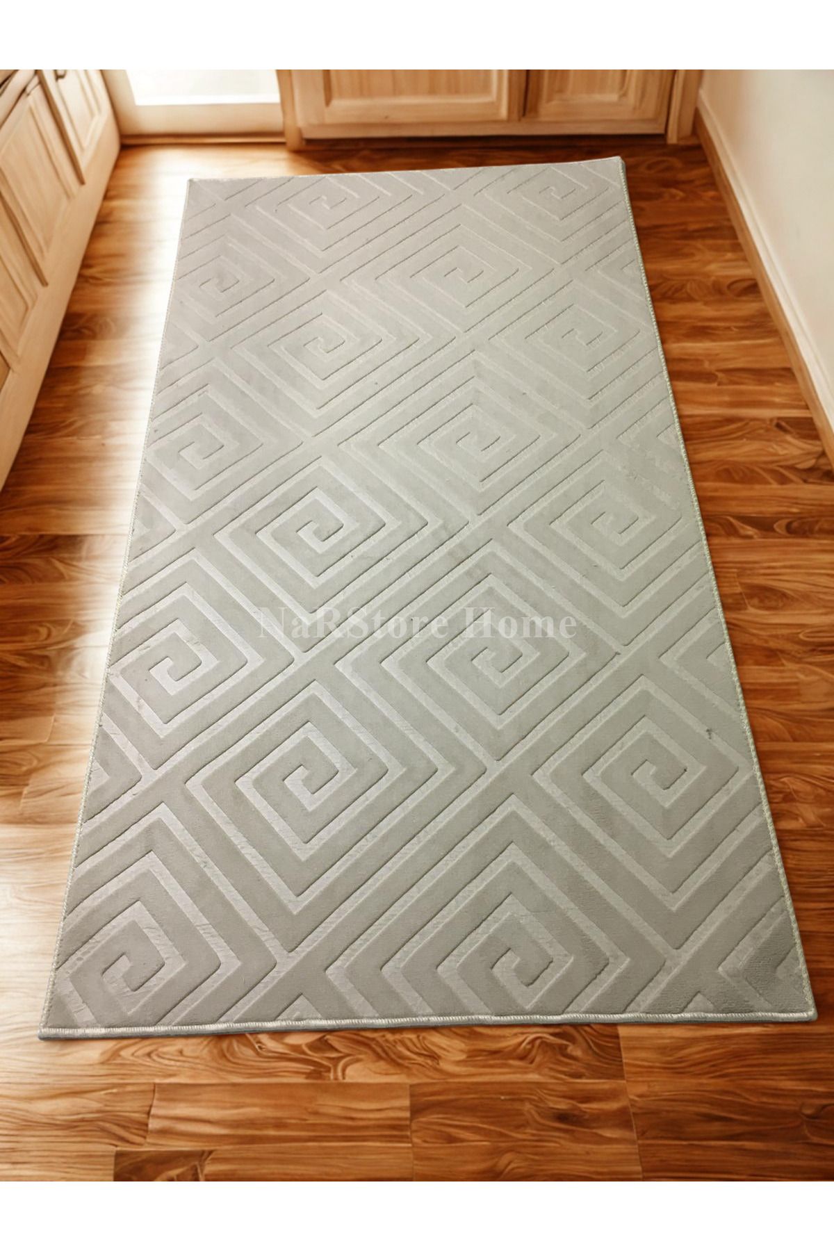 NaRStore Home ELİT EMBOS KAHVE VİZON KAYMAZ TABAN YIKANABİLİR KESME HALI YOLLUK