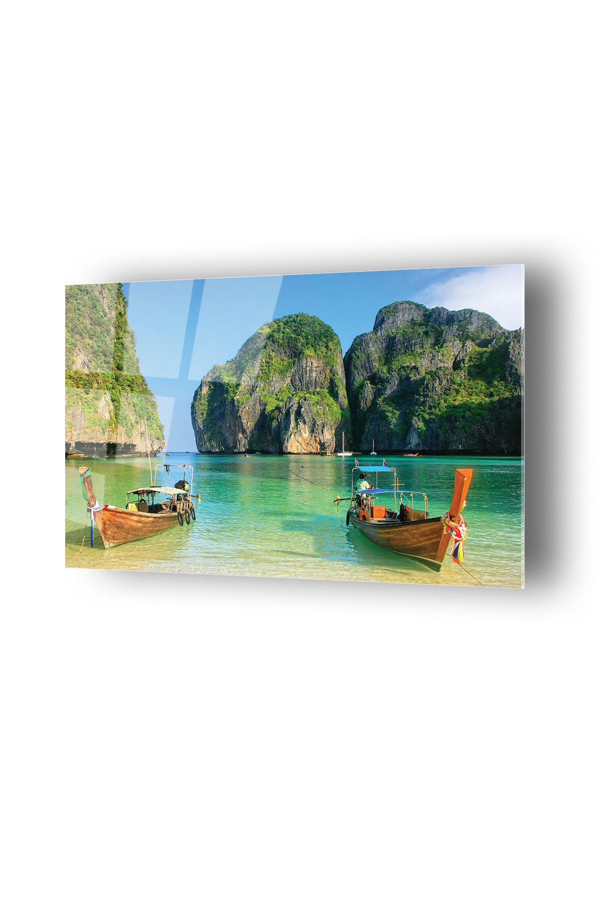 no77decor Bali Manzara Temalı Cam Tablo