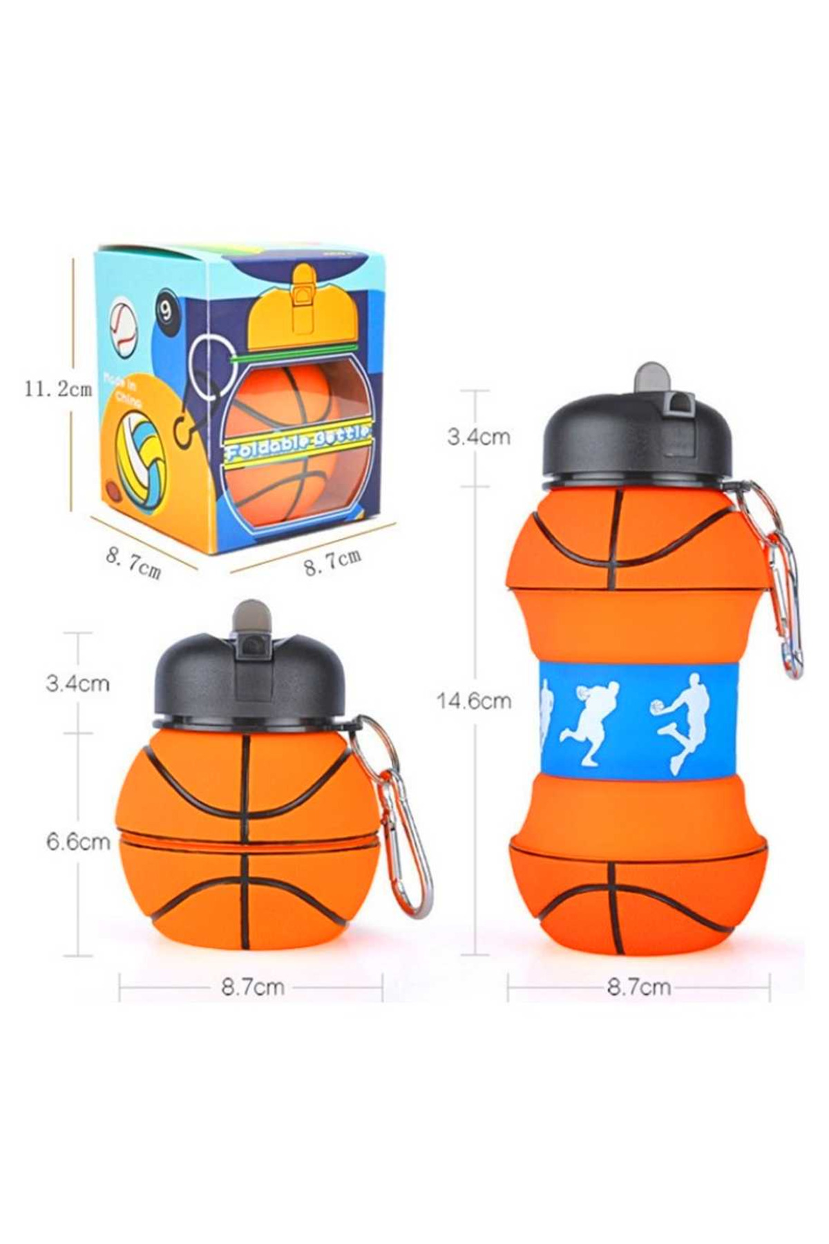 Art Tone-Koi̇go Folding Bottle Silicone 12742 Basketball 550 ml 2