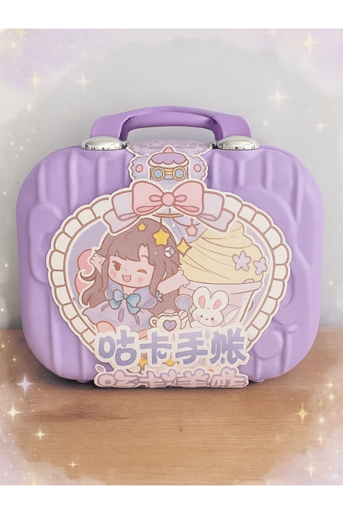 MUNIS Anime Tavşan Tasarımlı Kawaii Sürpriz Hediye Seti ABS Çanta – Sticker, Washi Bant, Kalem Kutulu Set