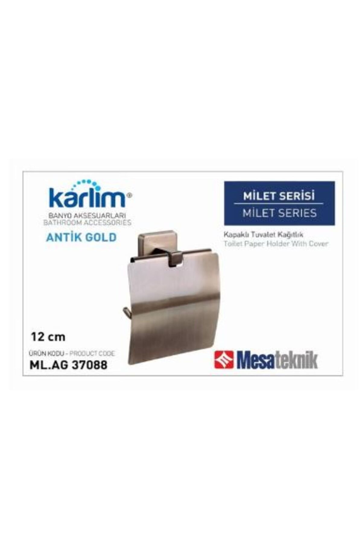 Mesateknik MİLET ANTİK GOLD KAPAKLI TUVALET KAĞITLIK-KISA