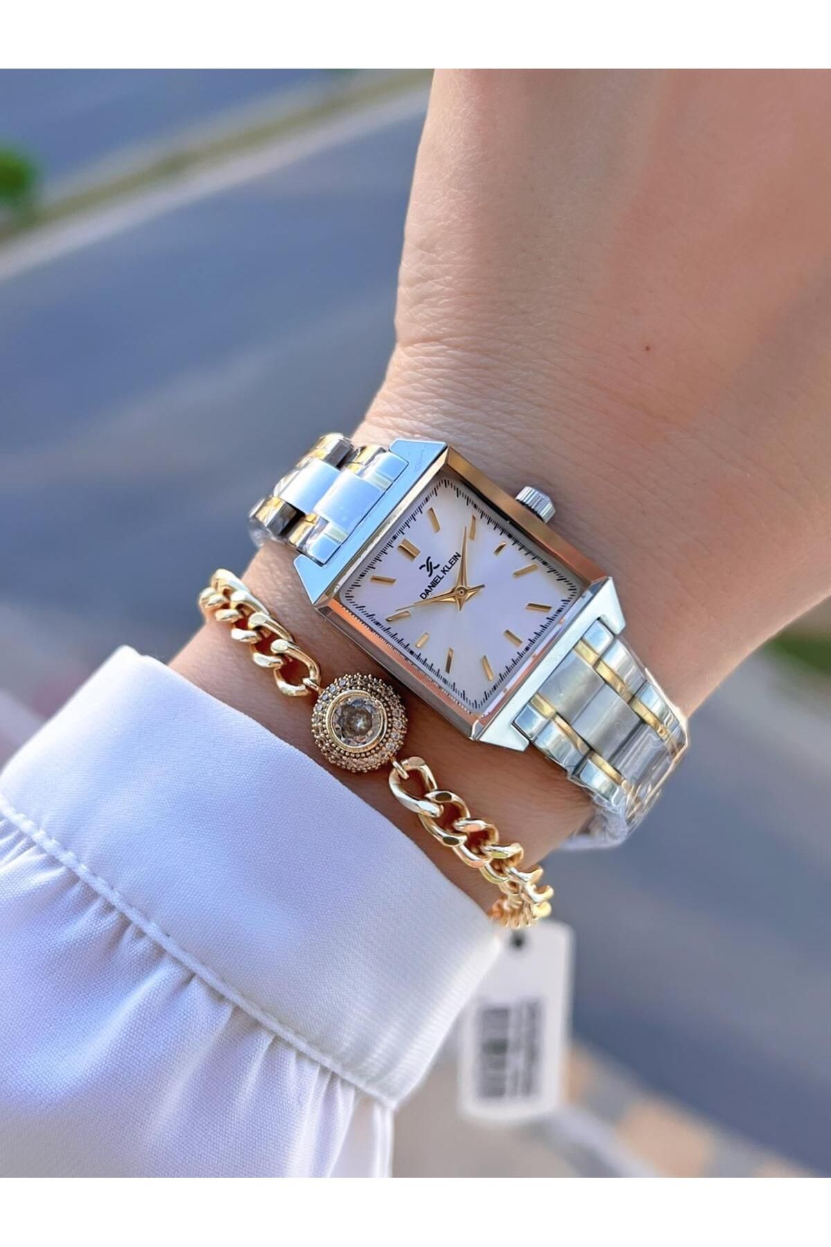 Daniel Klein-Steel Cord 30 Mt Water Resistant 2 Years Warranty Women's Wrist Watch+Bracelet Byn.10837.3 2