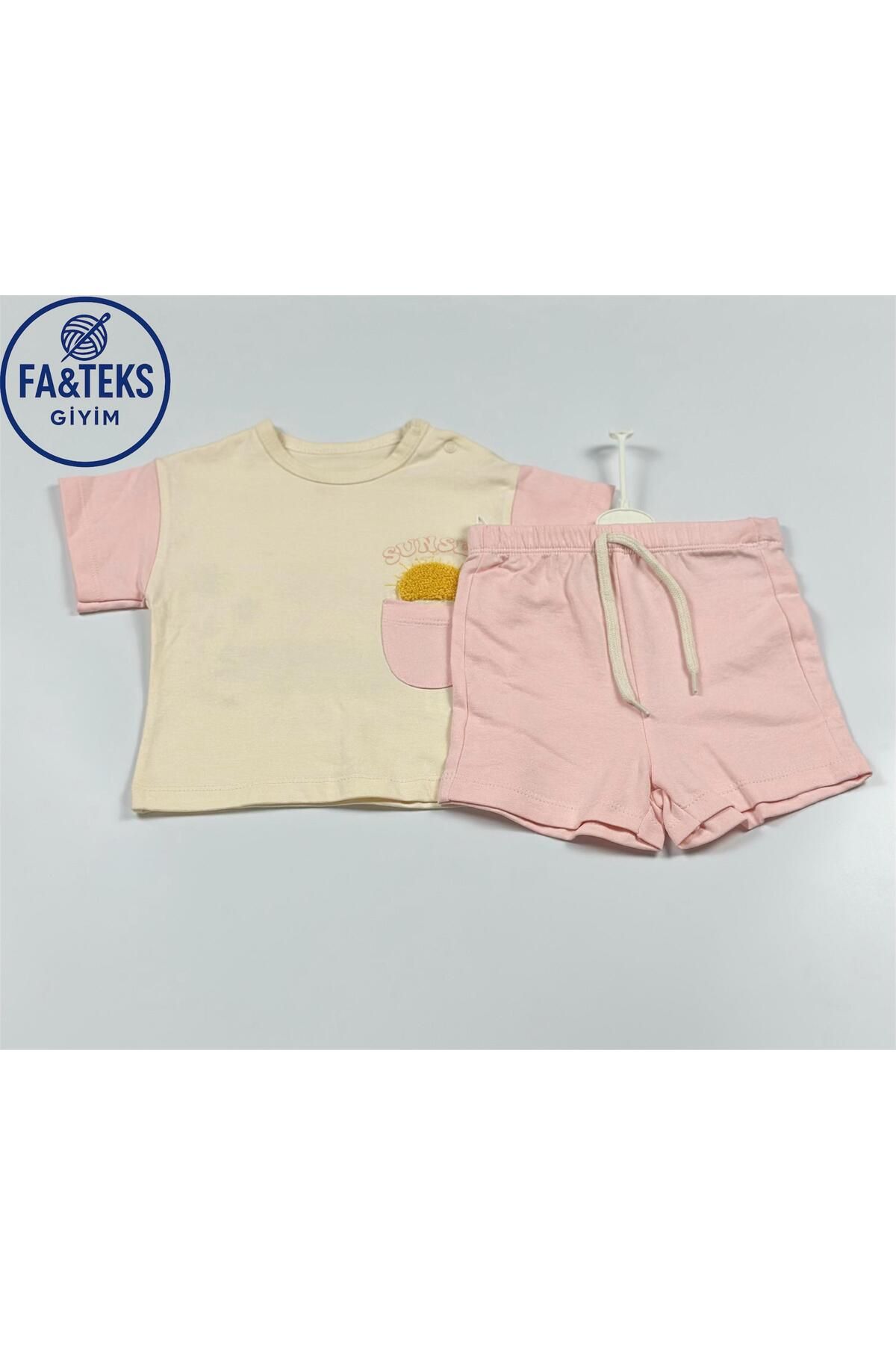Butik Yenidoğan Kız Bebek Takımı Kısa Kollu |Tişört|Şort|