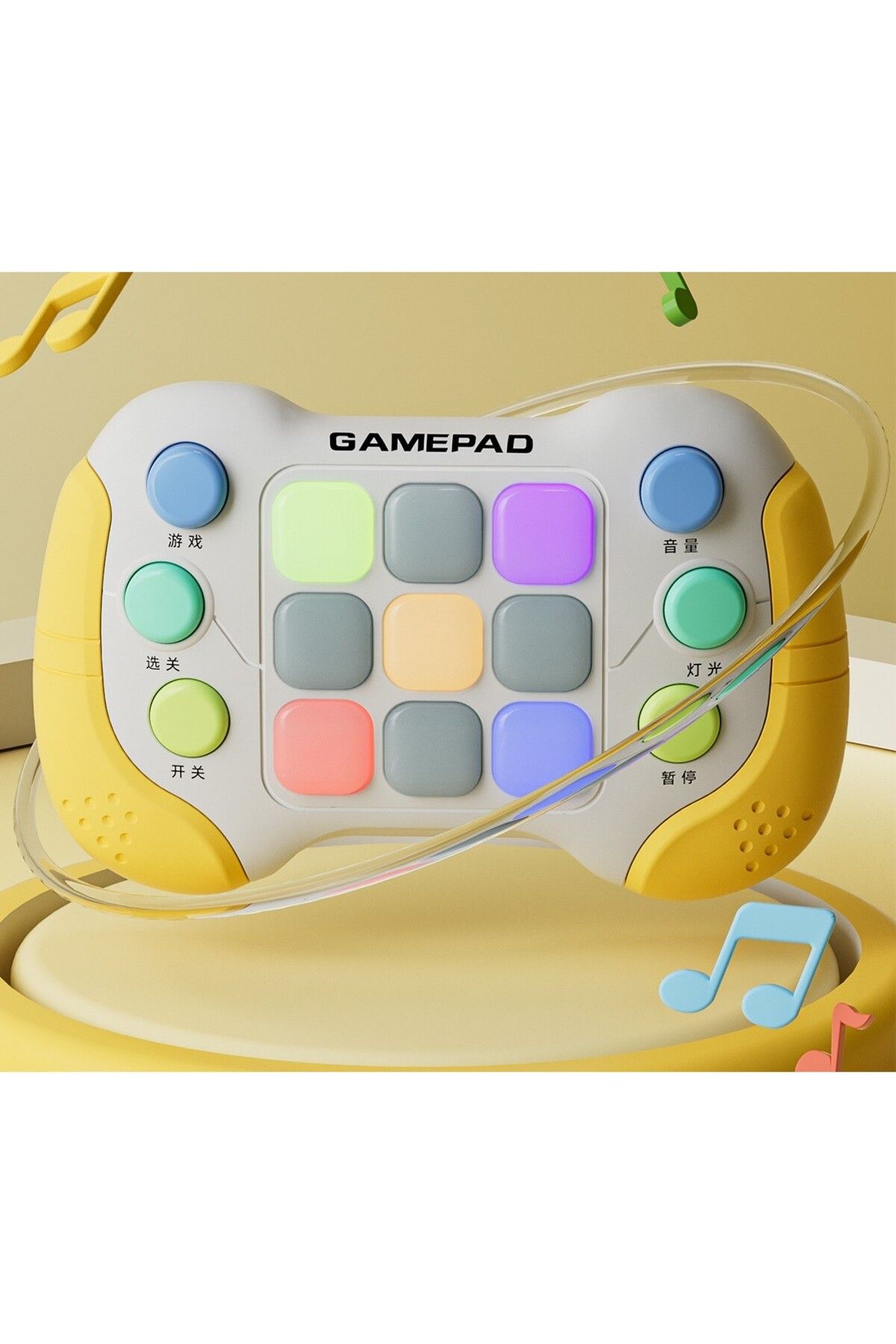 Flippy-Interactive Toy, Pop It Console, 6 Buttons, 5 Modes, 600 Levels, 3 Years, Yellow/gray 4