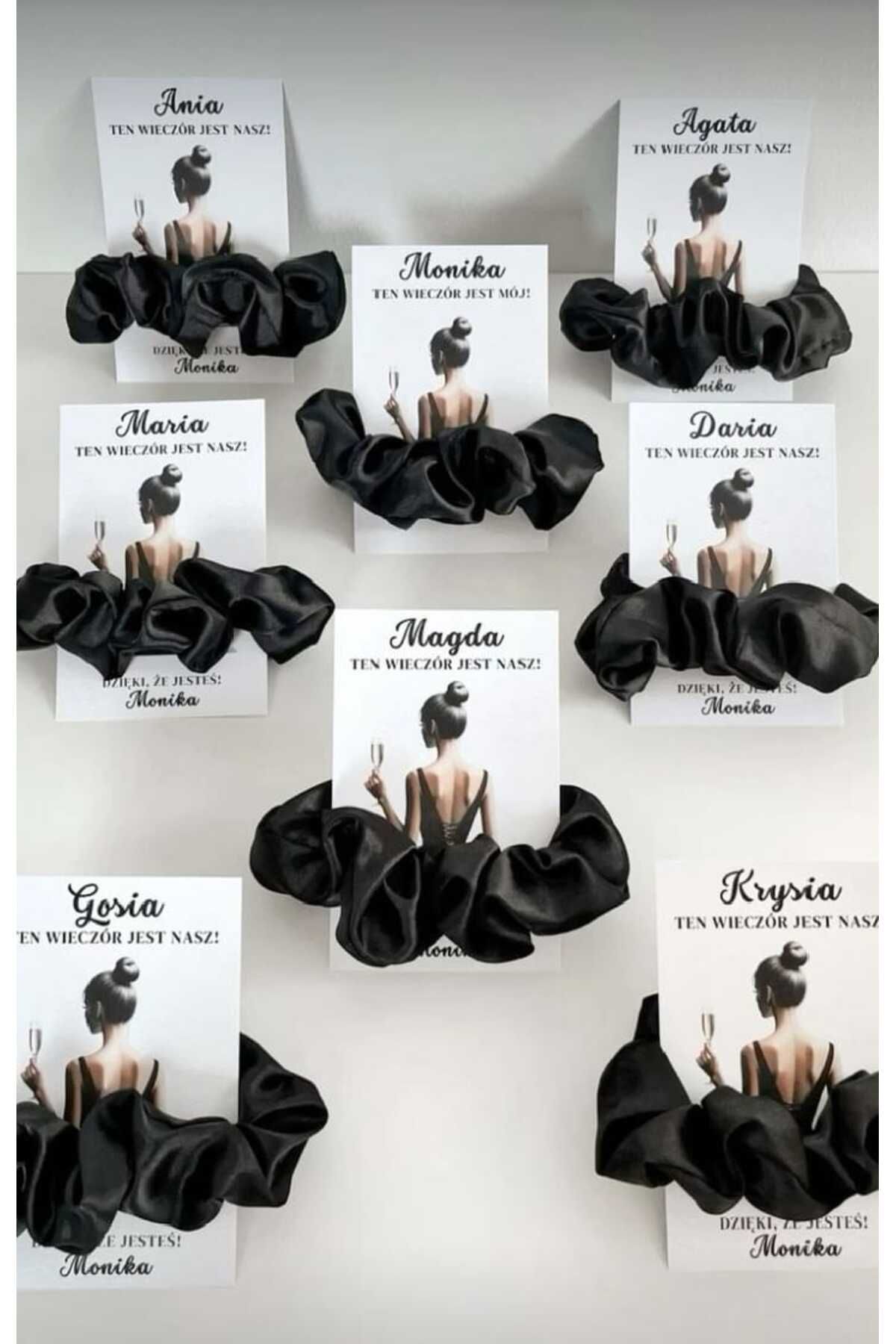 veraepoksi 20 ADET Saten Toka Kına Gecesi Hediyesi İncili Scrunchie Toka - Renk Seçenekli