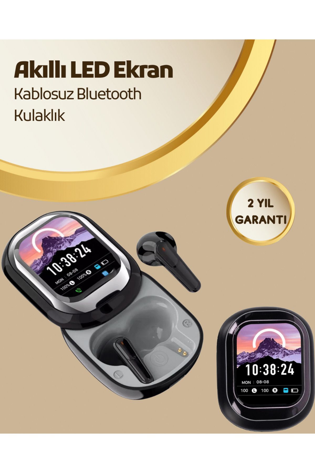 FTA TİCARET Akıllı Ekranlı Bluetooth 5.4 Kablosuz Kulaklık – Dokunmatik ve Şarj Kutulu