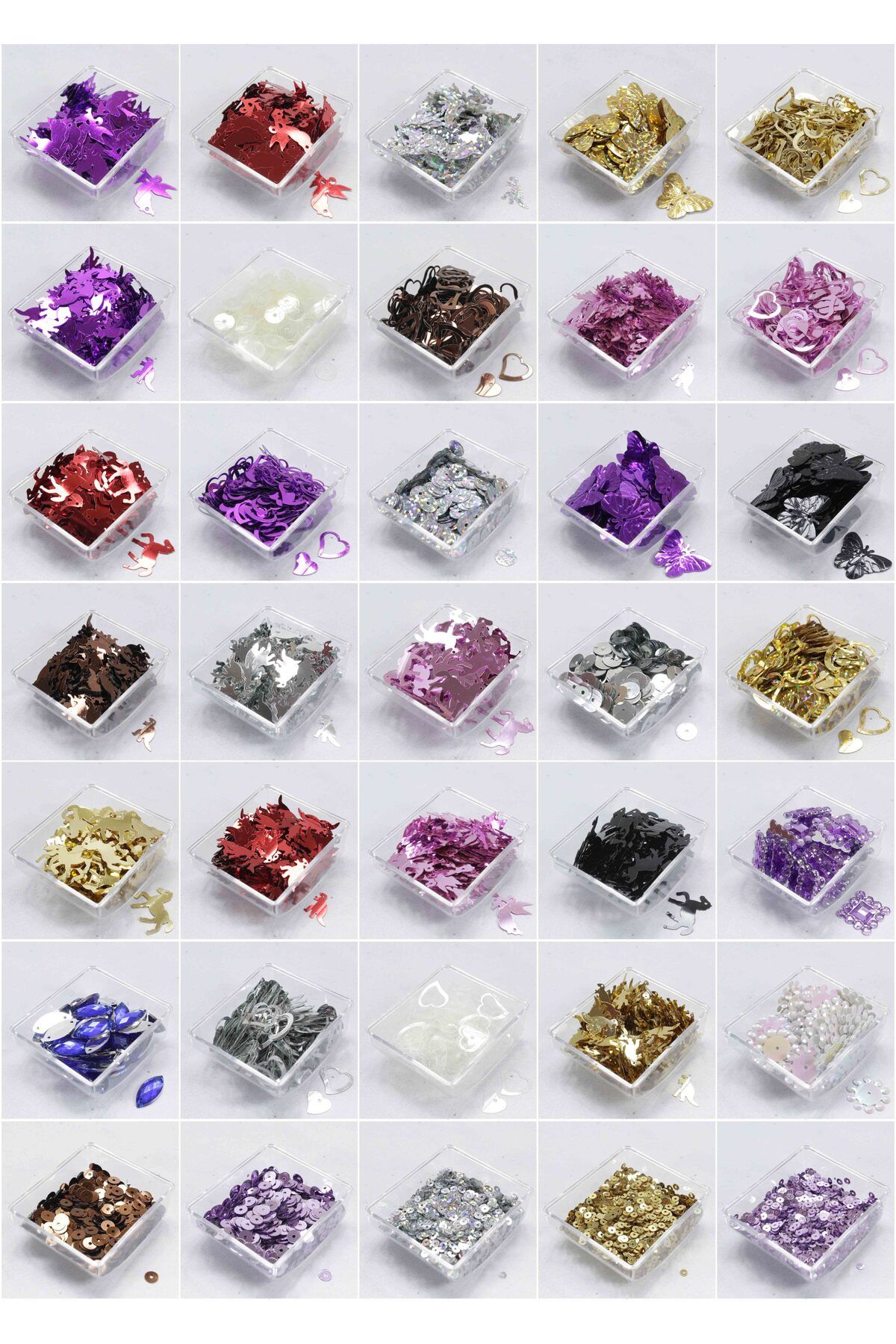 Kartopu Pul Payet Takı Tekstil Süsleme Hobi Boncukları Seti Karma 12 Model Boncuk Her Model 10 Gr Top 120 Gr